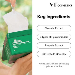 Foto 4 | Mascarilla Facial Vt Cosmetics Daily Soothing 30ea Cica - Venta Internacional.