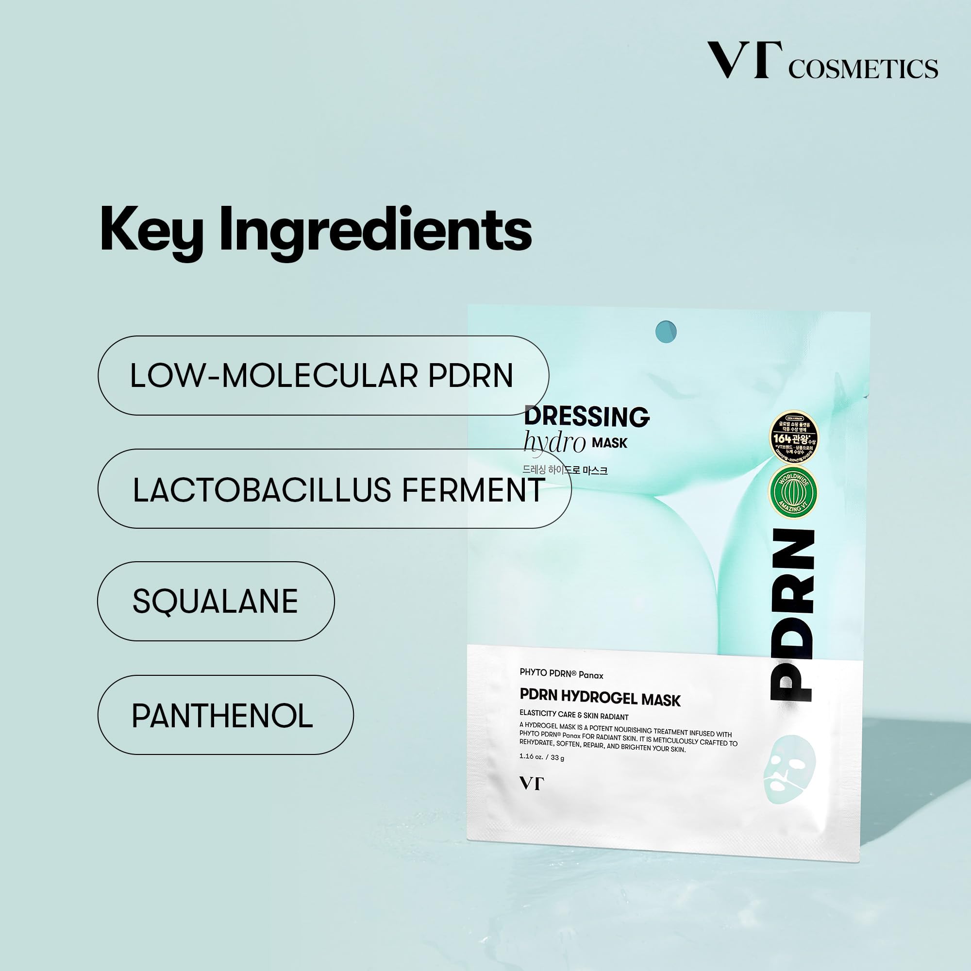 Foto 5 pulgar | Máscara De Hidrogel Vt Cosmetics Pdrn A Base De Plantas, 4 Unidades - Venta Internacional.