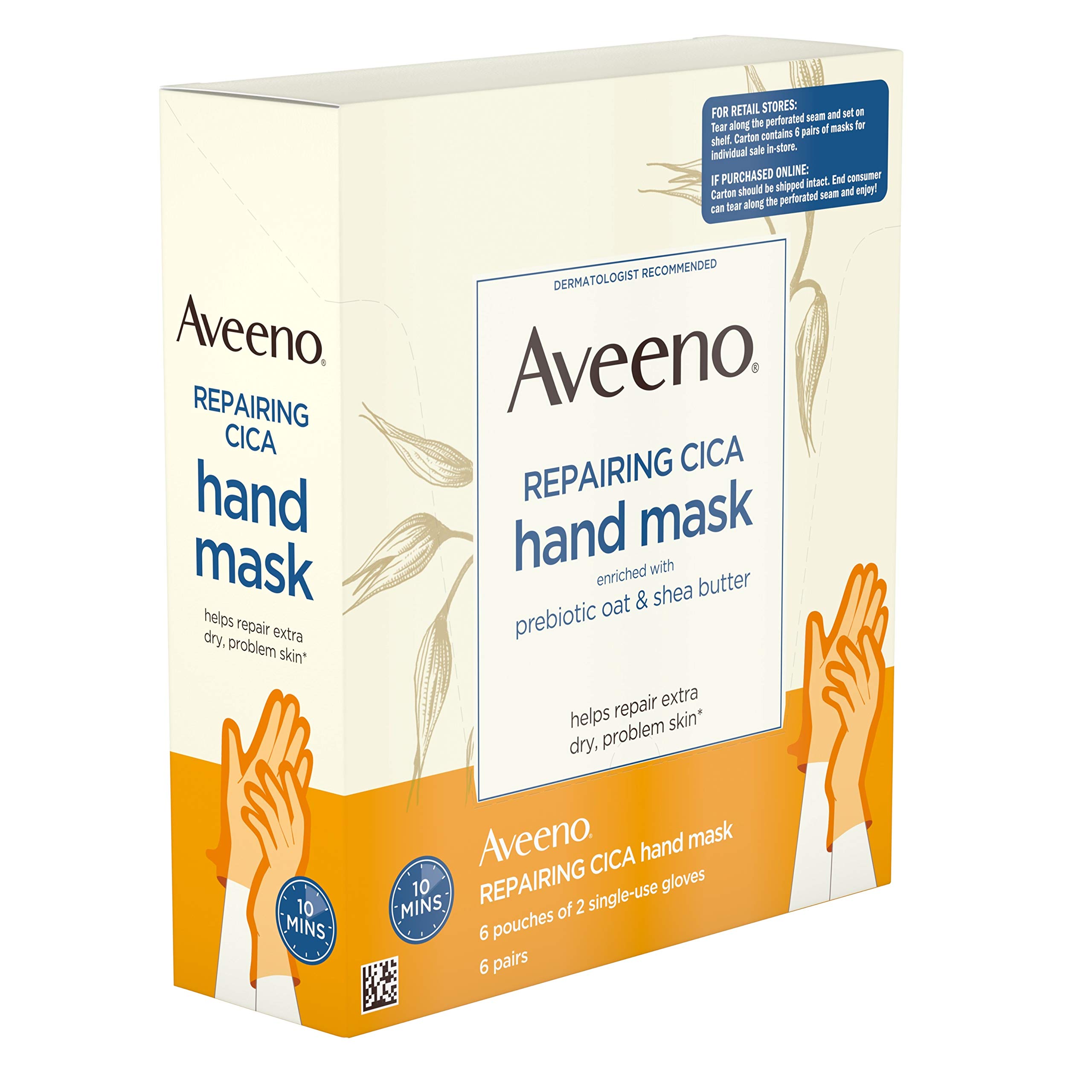 Foto 7 pulgar | Máscara De Manos Aveeno Repair Cica Con Avena Prebiótica Y Karité, 6 Veces - Venta Internacional.