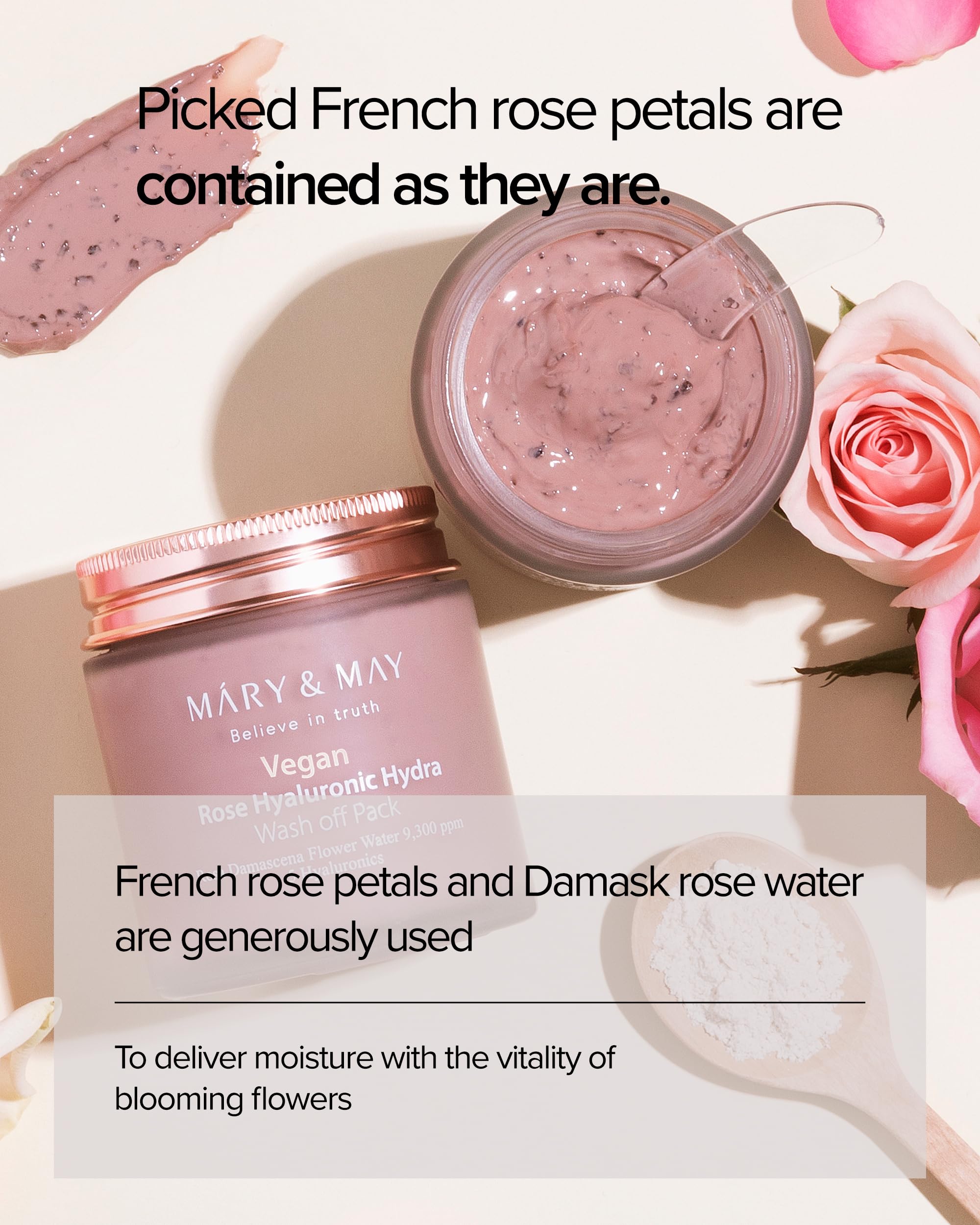 Foto 3 | Mascarilla Wash Off Mary&may Vegan Rose Hydra Hydra 125g - Venta Internacional.