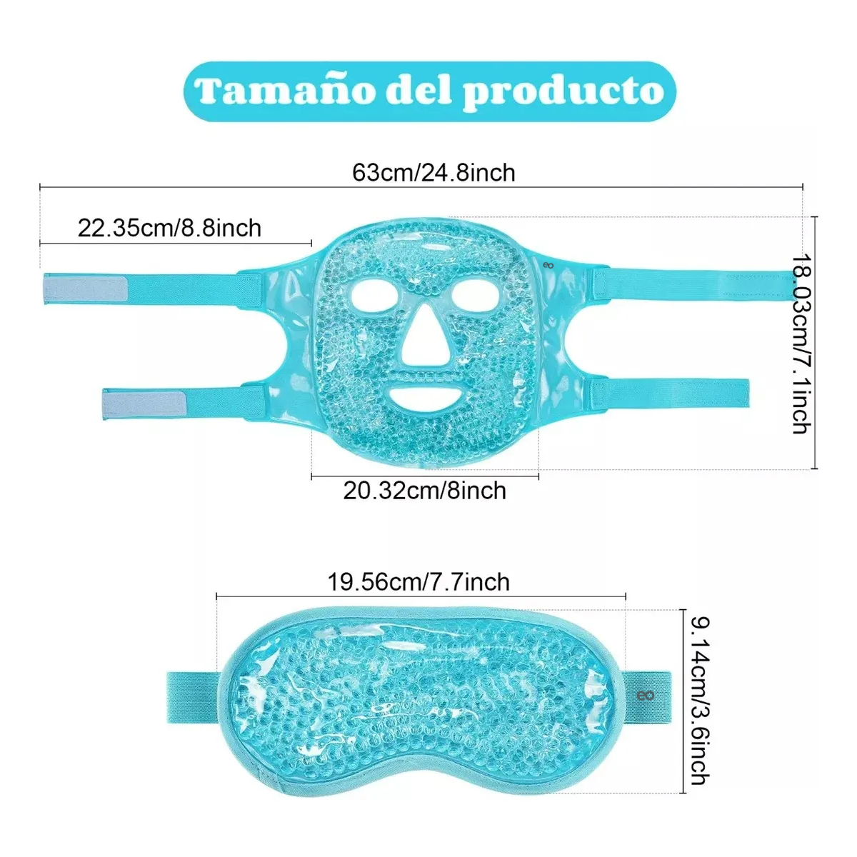 Foto 2 | Mascarilla Facial Y Antifaz De Gel Para Ojos Eo Safe Imports Esi-19770 Azul