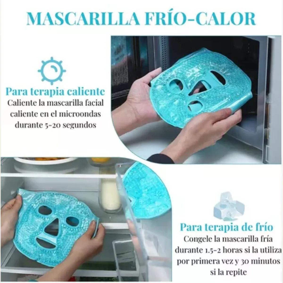 Foto 5 pulgar | Mascarilla Facial Y Antifaz De Gel Para Ojos Eo Safe Imports Esi-19770 Azul