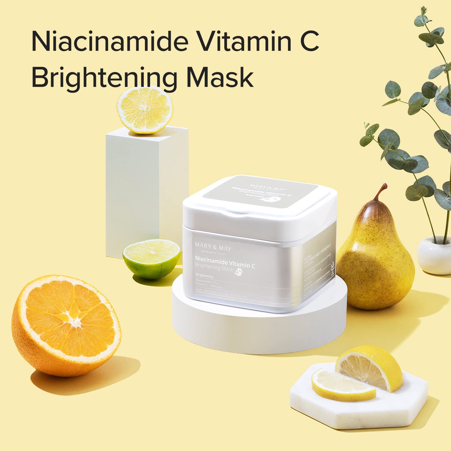 Foto 3 pulgar | Mascarilla Facial Mary&may, Niacinamida Y Vitamina C, Iluminadora, 30 Hojas - Venta Internacional.