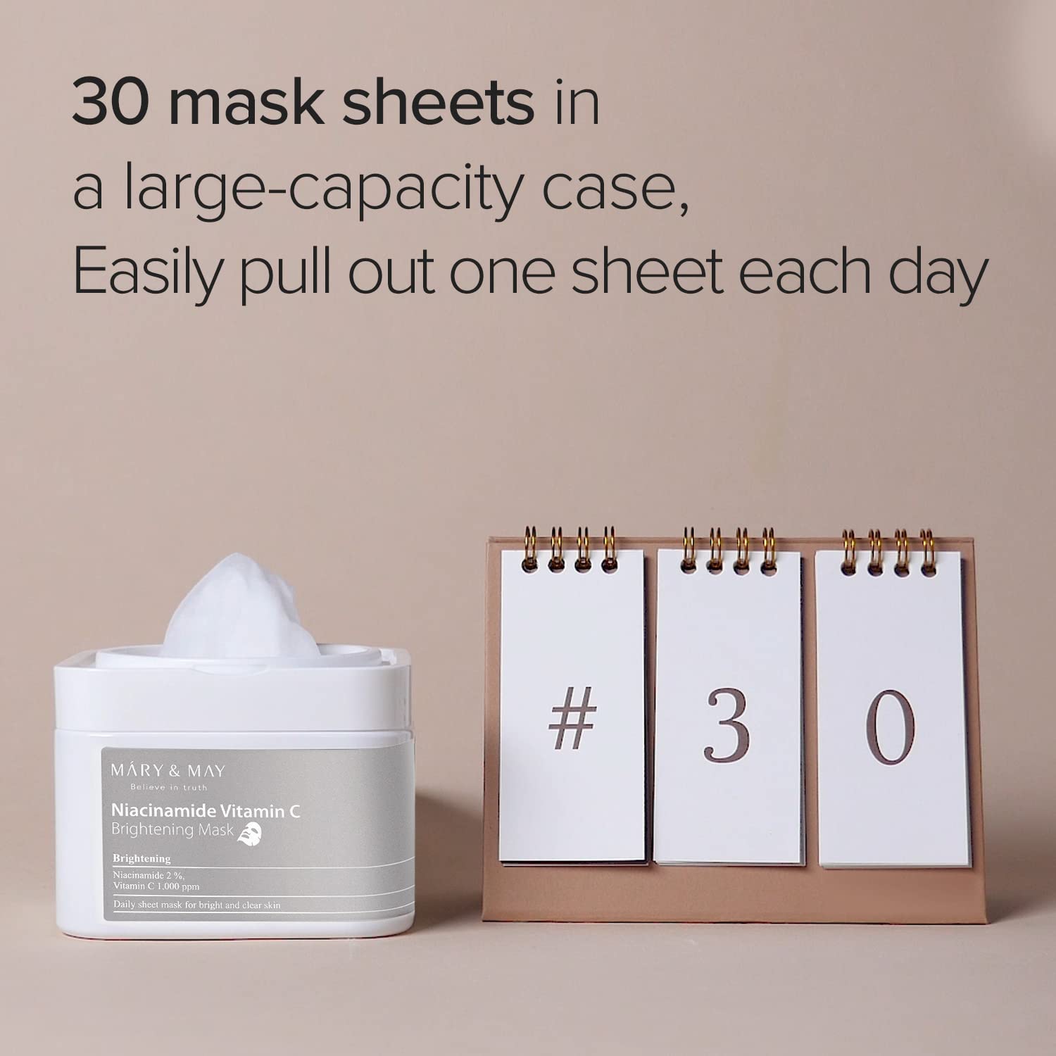 Foto 3 | Mascarilla Facial Mary&may, Niacinamida Y Vitamina C, Iluminadora, 30 Hojas - Venta Internacional.