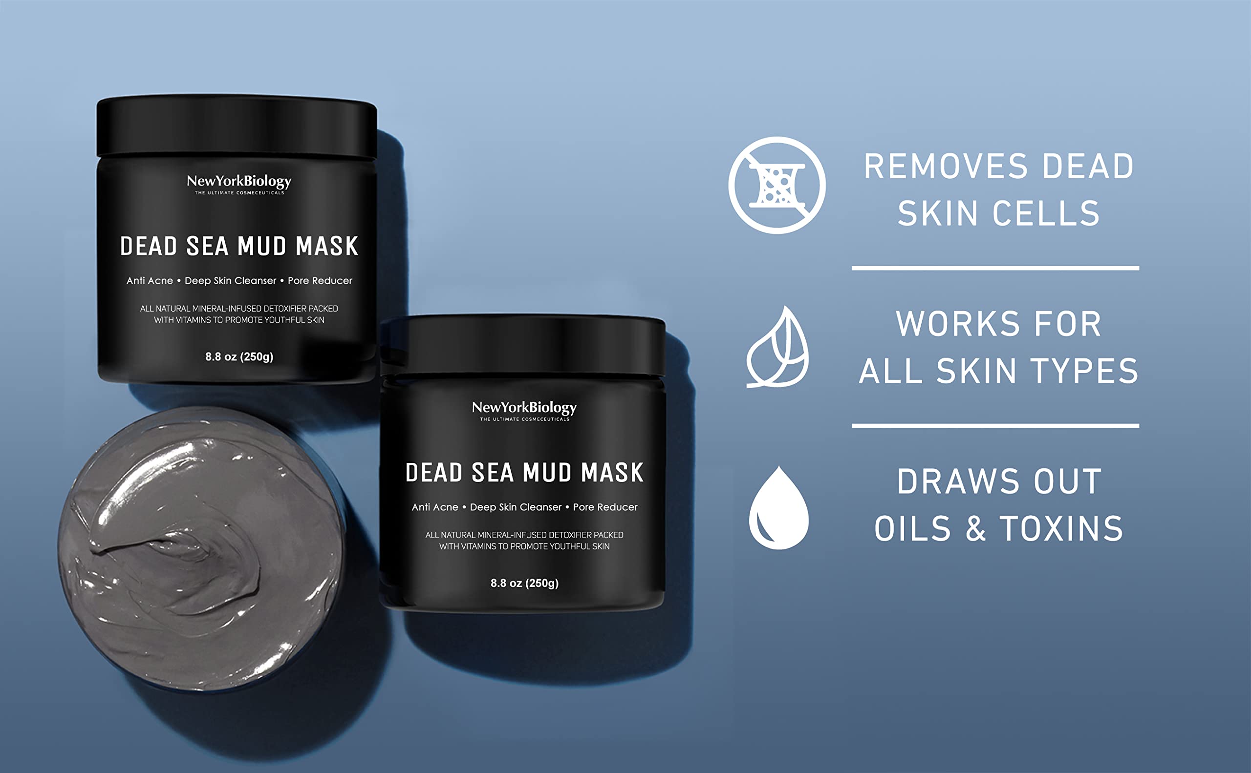 Foto 4 | Mascarilla De Barro New York Biology, Reductora De Poros Del Mar Muerto, 260 Ml - Venta Internacional.
