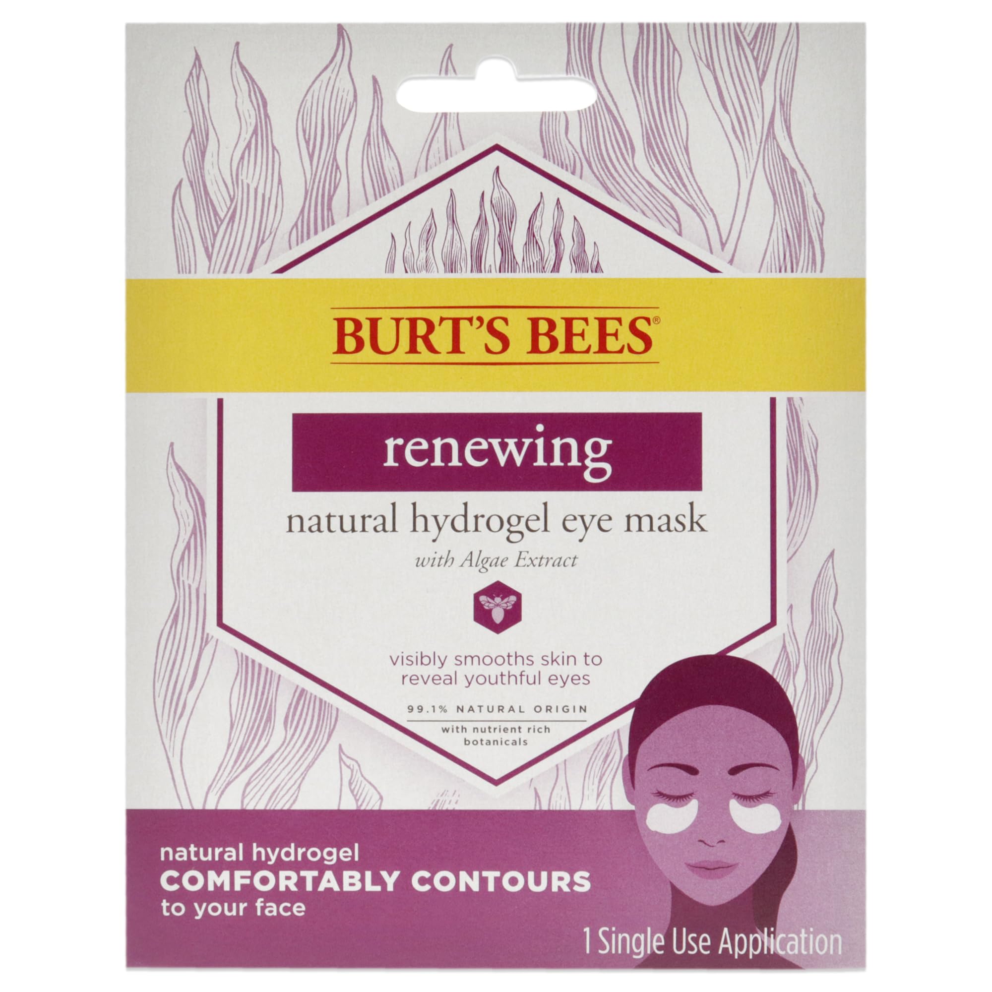 Foto 2 pulgar | Mascarilla De Ojos De Hidrogel Burt's Bees Renewing Natural Con Algae Extra - Venta Internacional.