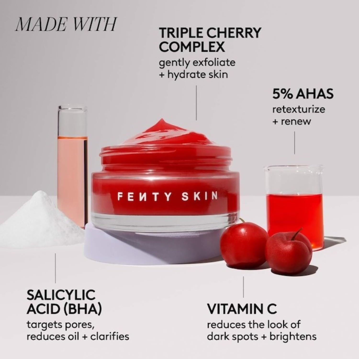 Foto 6 pulgar | Mascarilla Facial Fenty Skin Cherry Dub Blah To Bright 5% Aha 75 Ml - Venta Internacional.