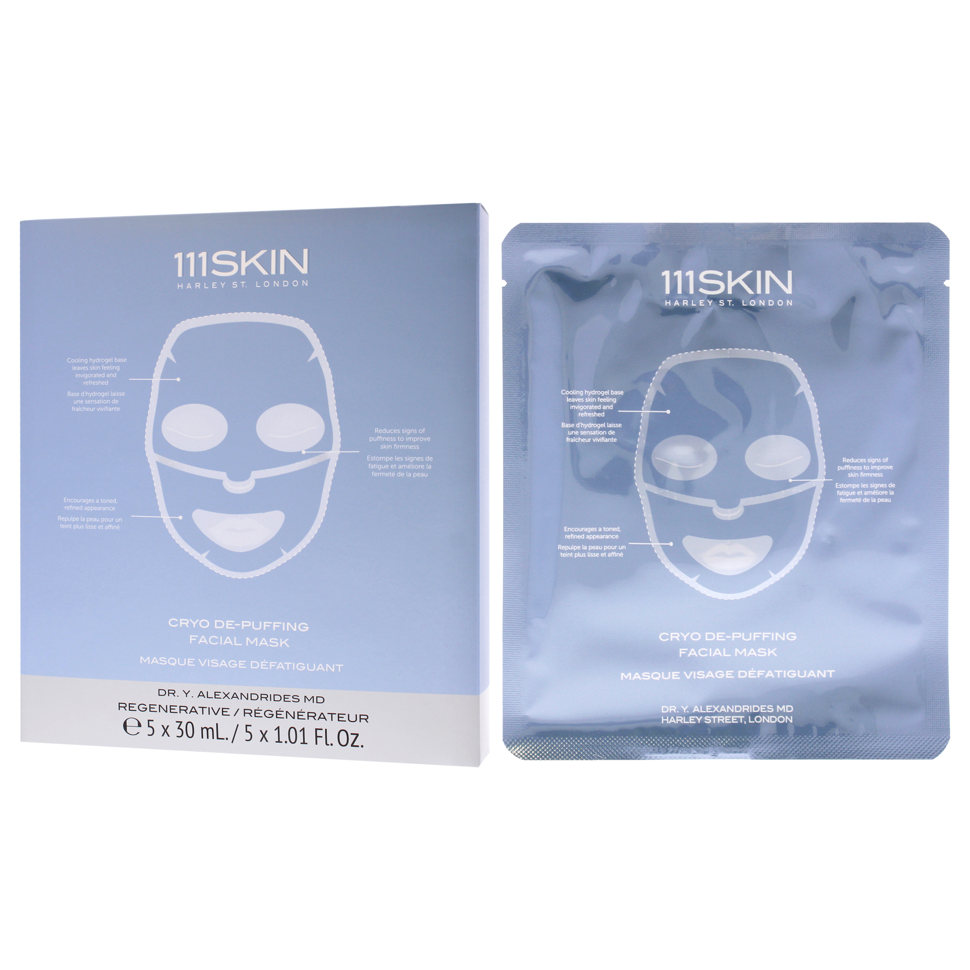 Foto 2 pulgar | Mascarilla Facial 111skin Cryo De-puffing Energy Unisex, 5 Piezas - Venta Internacional.