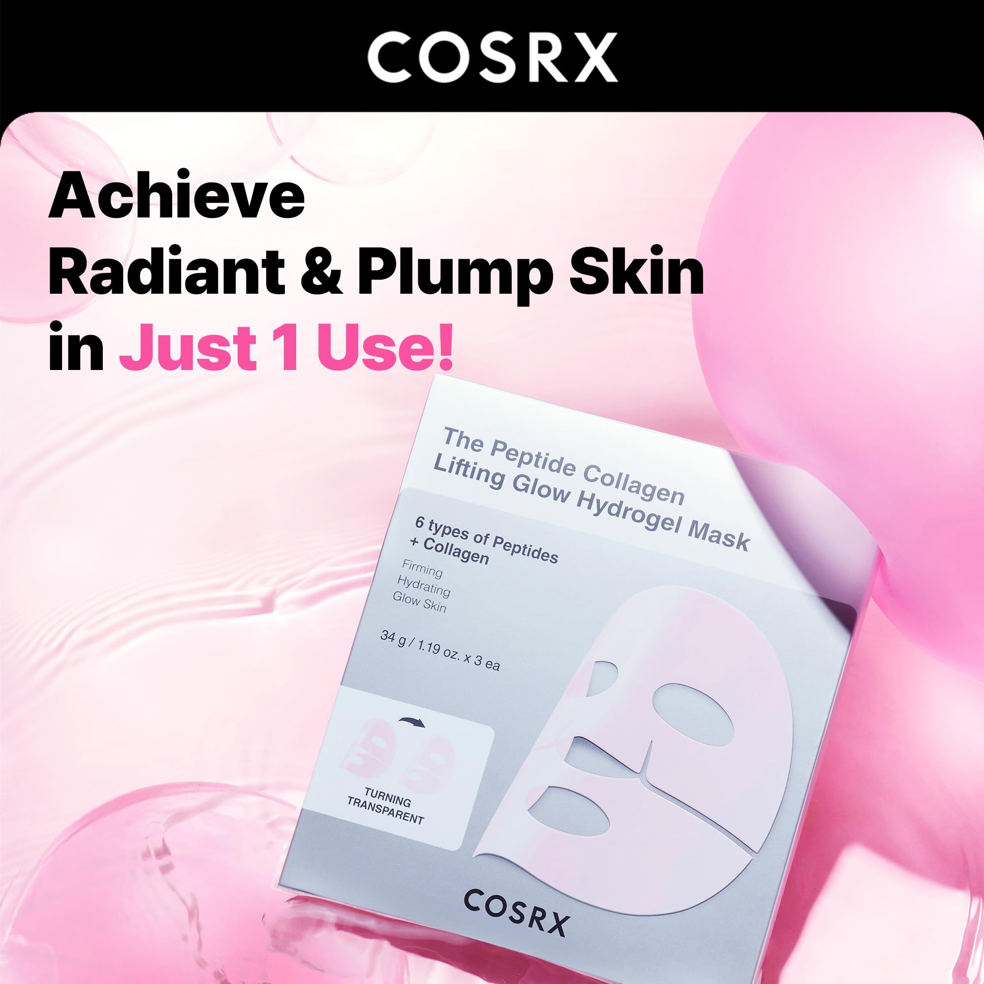 Foto 4 pulgar | Mascarilla Facial Cosrx The Peptide Collagen Lifting Glow X3 - Venta Internacional.