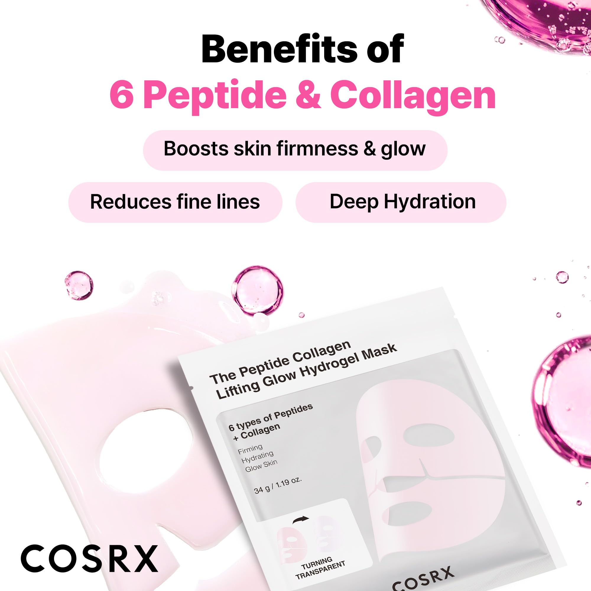 Foto 5 pulgar | Mascarilla Facial Cosrx The Peptide Collagen Lifting Glow X3 - Venta Internacional.