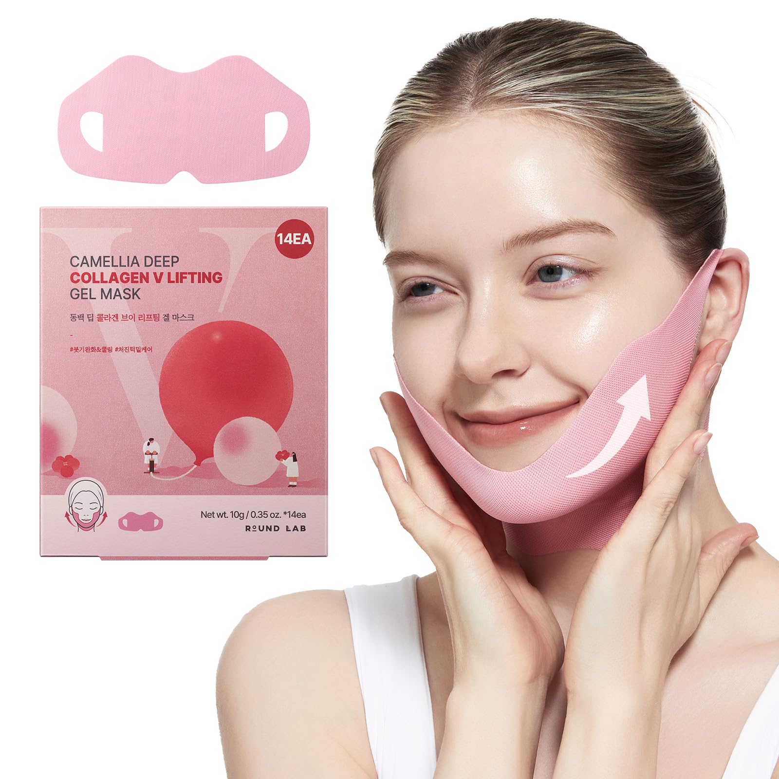 Foto 2 pulgar | Mascarilla De Gel Lifting V-line Round Lab Camellia Deep Collagen - Venta Internacional.
