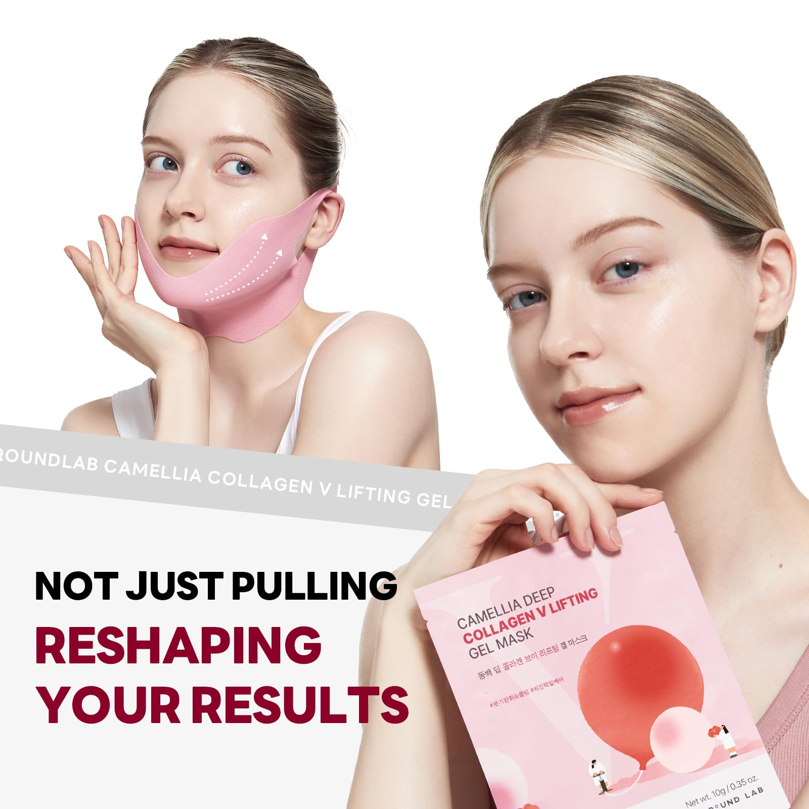 Foto 3 pulgar | Mascarilla De Gel Lifting V-line Round Lab Camellia Deep Collagen - Venta Internacional.