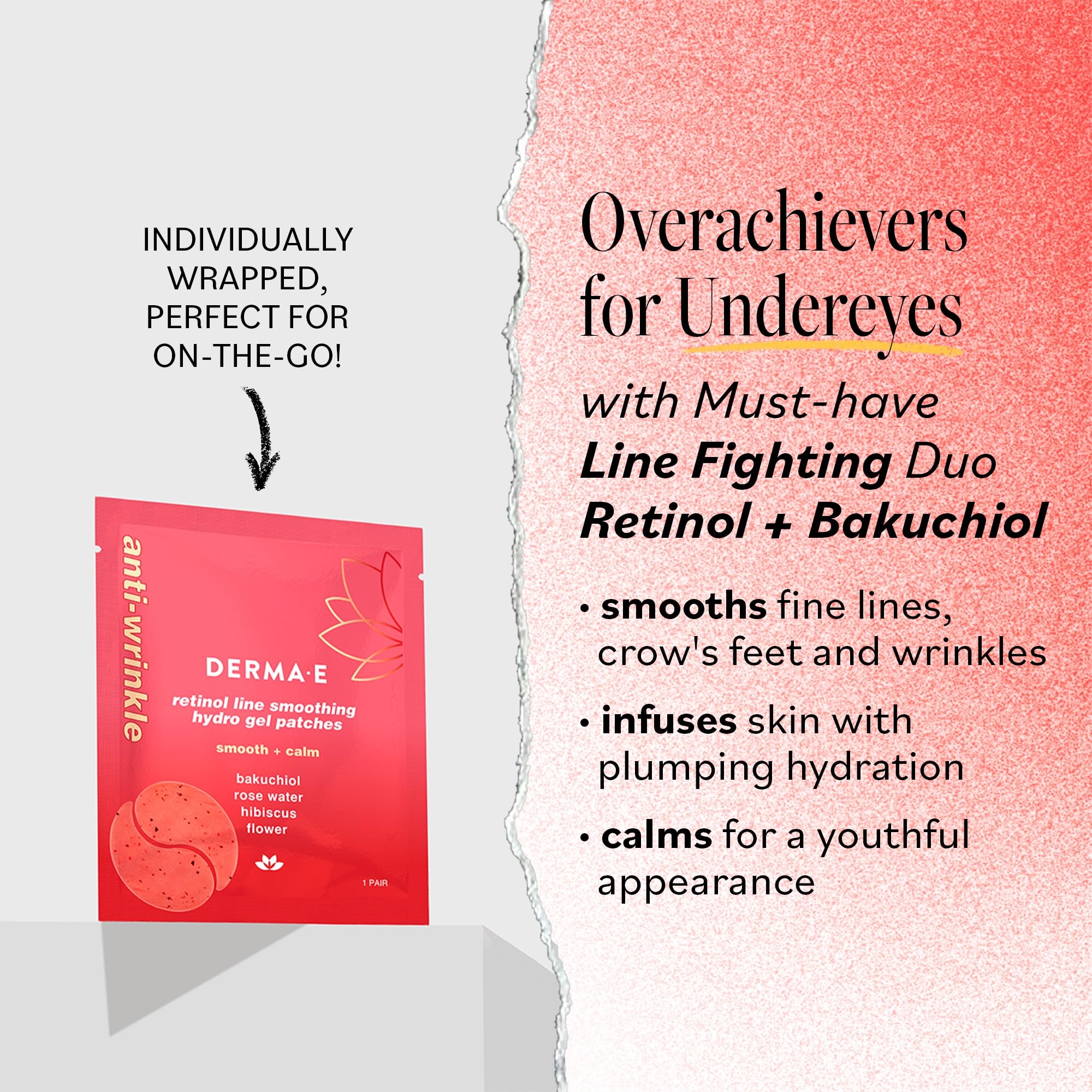 Foto 4 pulgar | Parches Para Debajo De Los Ojos Derma E Retinol Y Bakuchiol, 5 Pares - Venta Internacional.