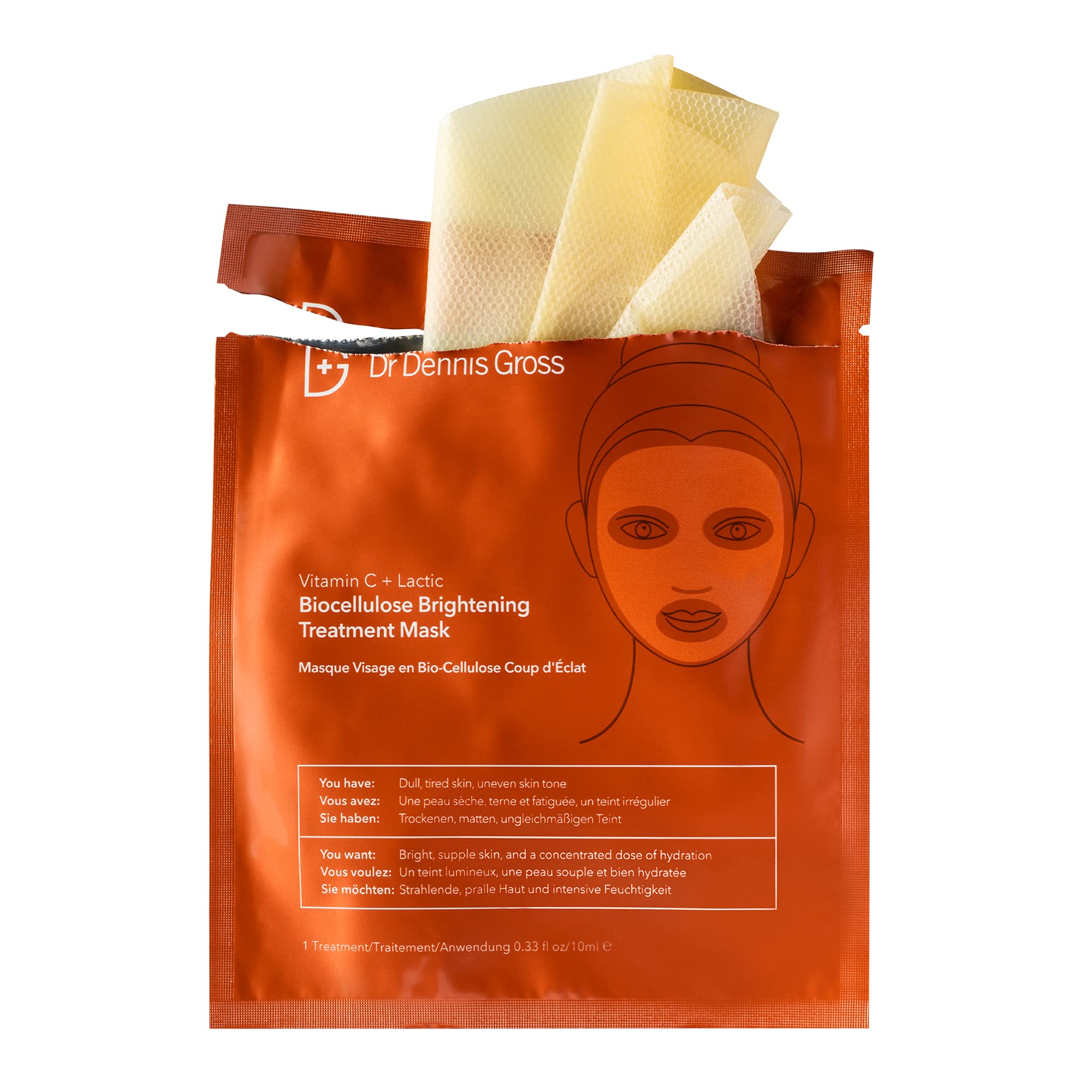 Foto 2 | Máscara De Tratamiento Dr. Dennis Gross Con Vitamina C Láctica  Paquete De 4 - Venta Internacional.