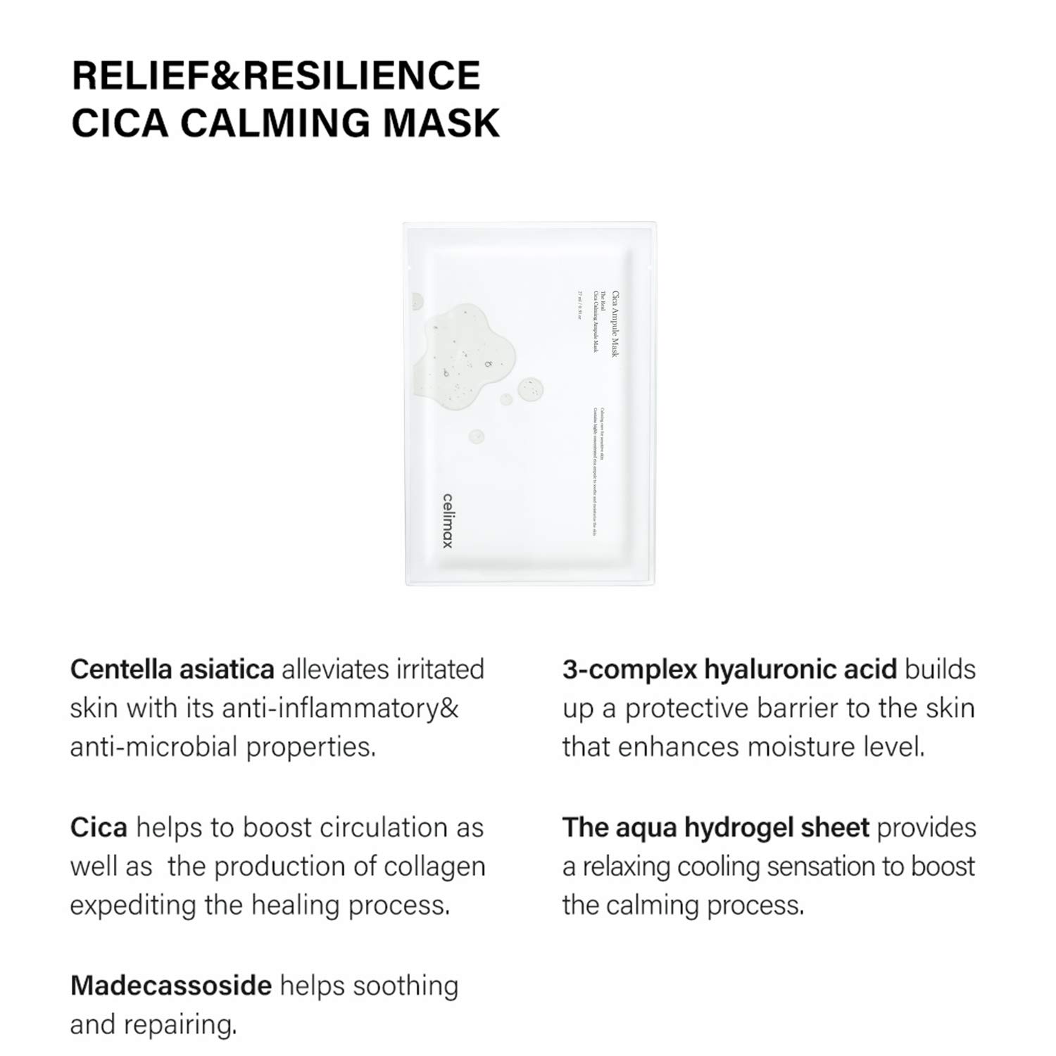 Foto 7 pulgar | Mascarilla Calmante Celimax The Real Cica  27 Ml (5 Unidades) - Venta Internacional.
