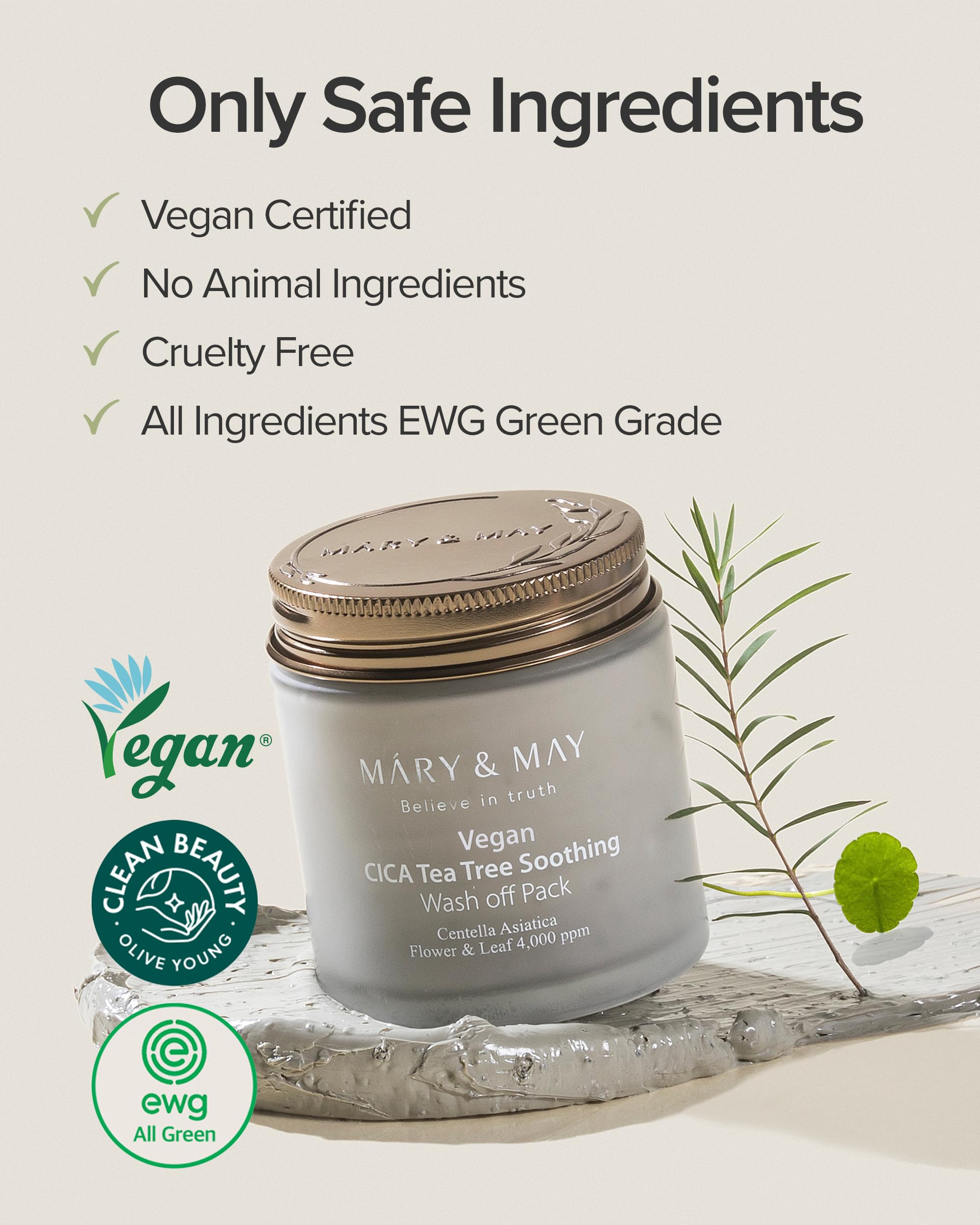 Foto 7 pulgar | Máscara De Arcilla Mary&may Vegan Cica Tea Tree Calmante 125 G - Venta Internacional.