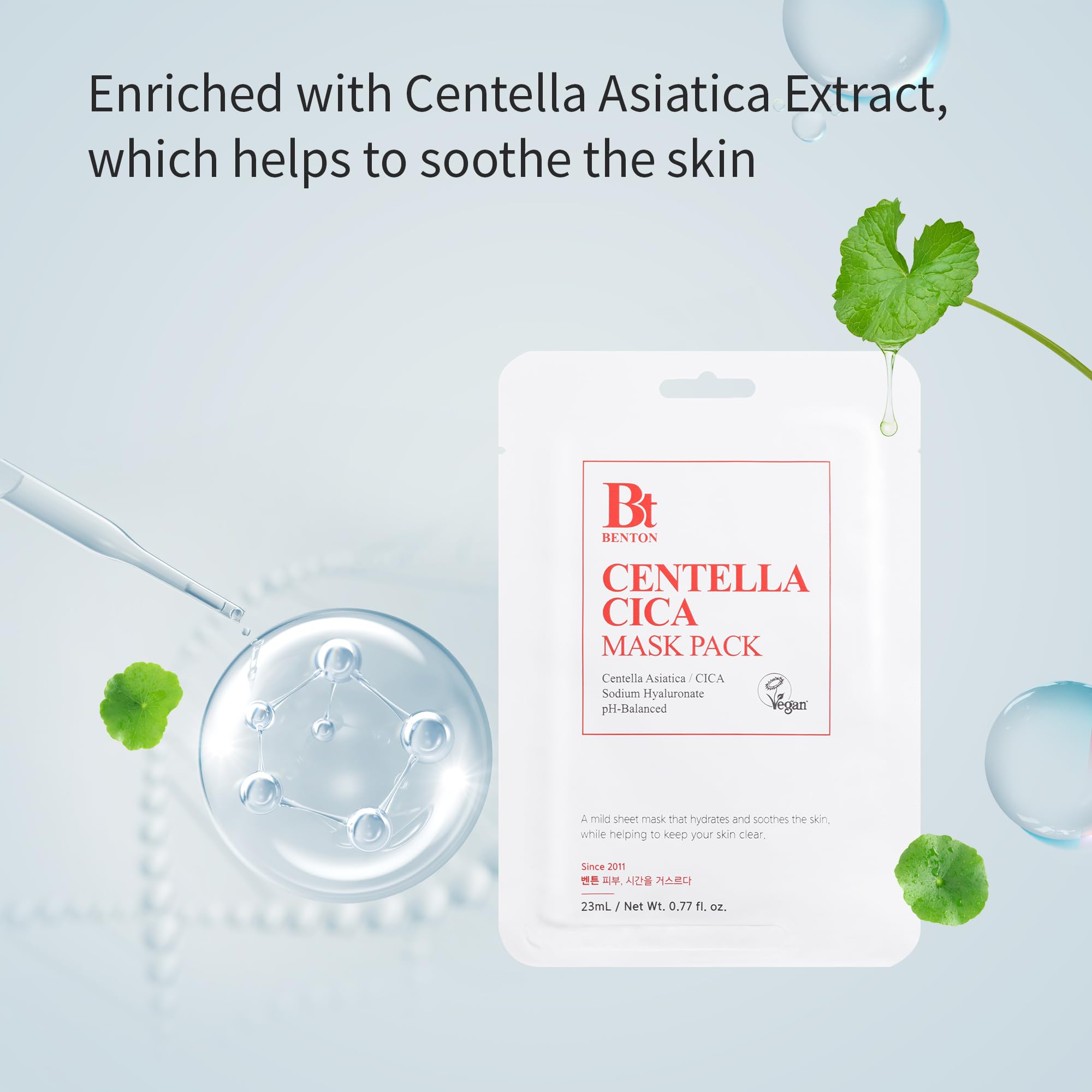Foto 3 pulgar | Mascarilla Facial Benton Centella Mask Pack Coreana Con Sérum De Centella Y Ácido Hialurónico  10 Hojas - Venta