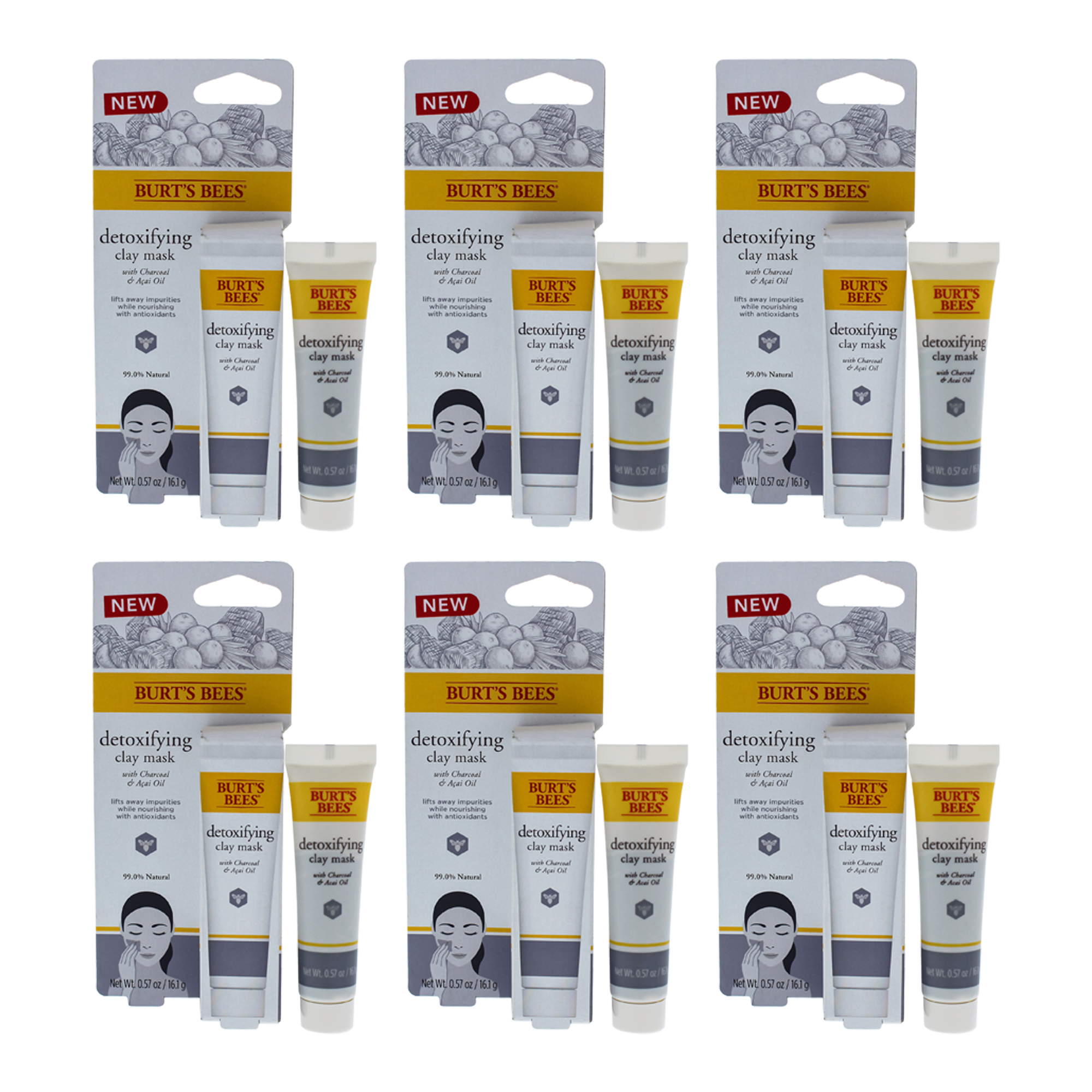Foto 1 | Mascarilla Desintoxicante De Arcilla Burts Bees  Paquete De 6 - Venta Internacional.