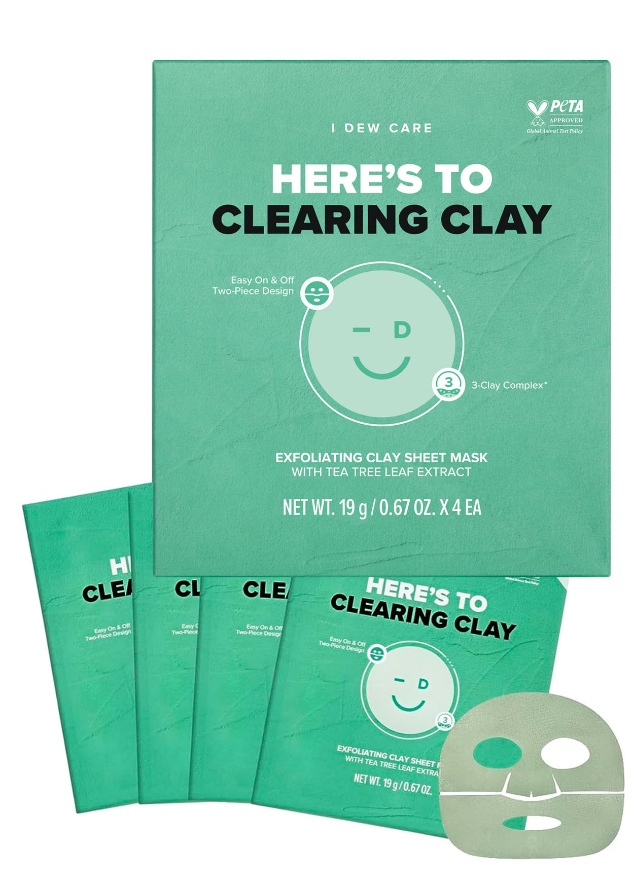 Foto 1 | Mascarilla Facial I Dew Care Here's To Clearing Clay  Paquete De 4 - Venta Internacional.