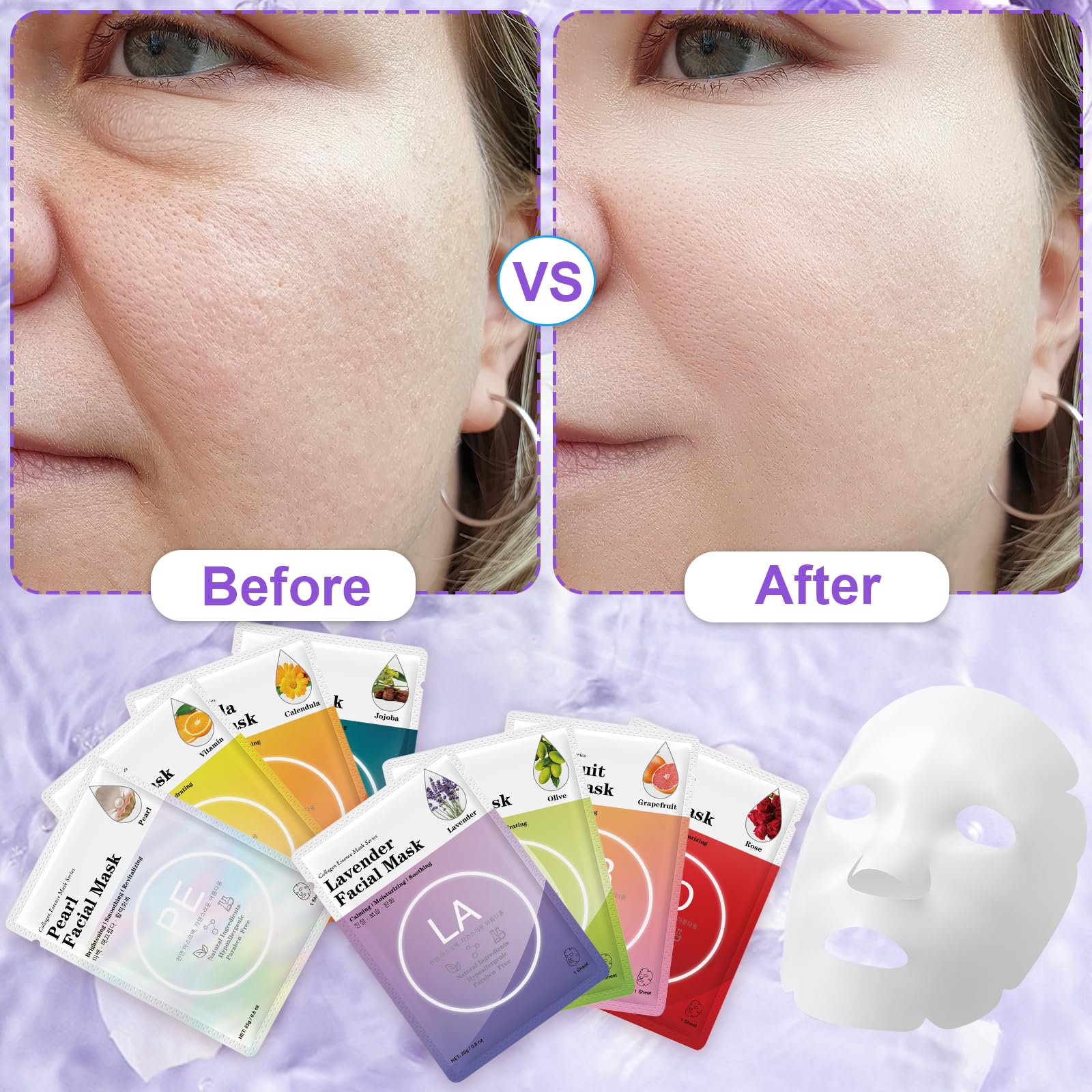 Foto 6 pulgar | Mascarillas Faciales Vespro Collagen Essence  Paquete De 144 Para Todo Tipo De Piel - Venta Internacional.