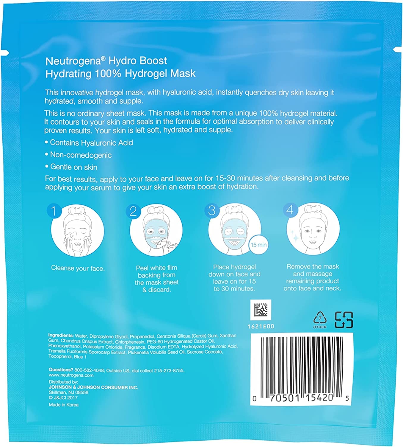 Foto 3 pulgar | Mascarilla Hidratante De Hidrogel Neutrogena Hydro Boost 30 Ml (paquete De 10) - Venta Internacional.
