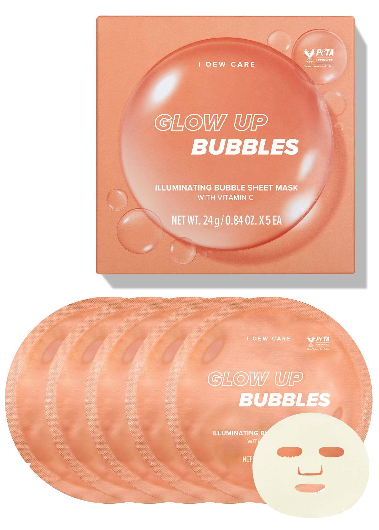 Foto 2 pulgar | Mascarilla I Dew Care Glow Up Bubbles Con Vitamina C  5 Hojas - Venta Internacional.
