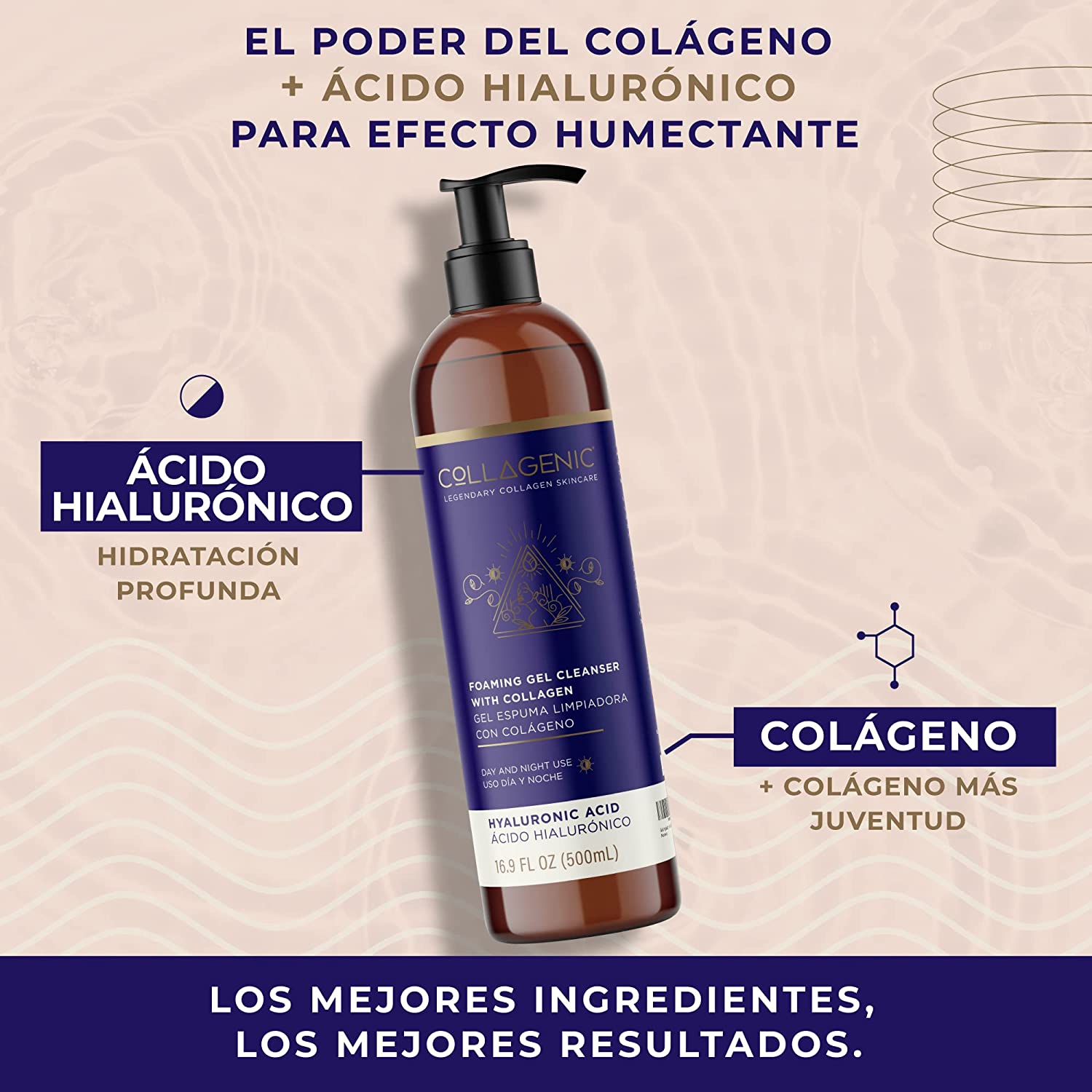 Foto 3 pulgar | Gel Espuma Limpiadora con Colágeno Collagenic 500 ml