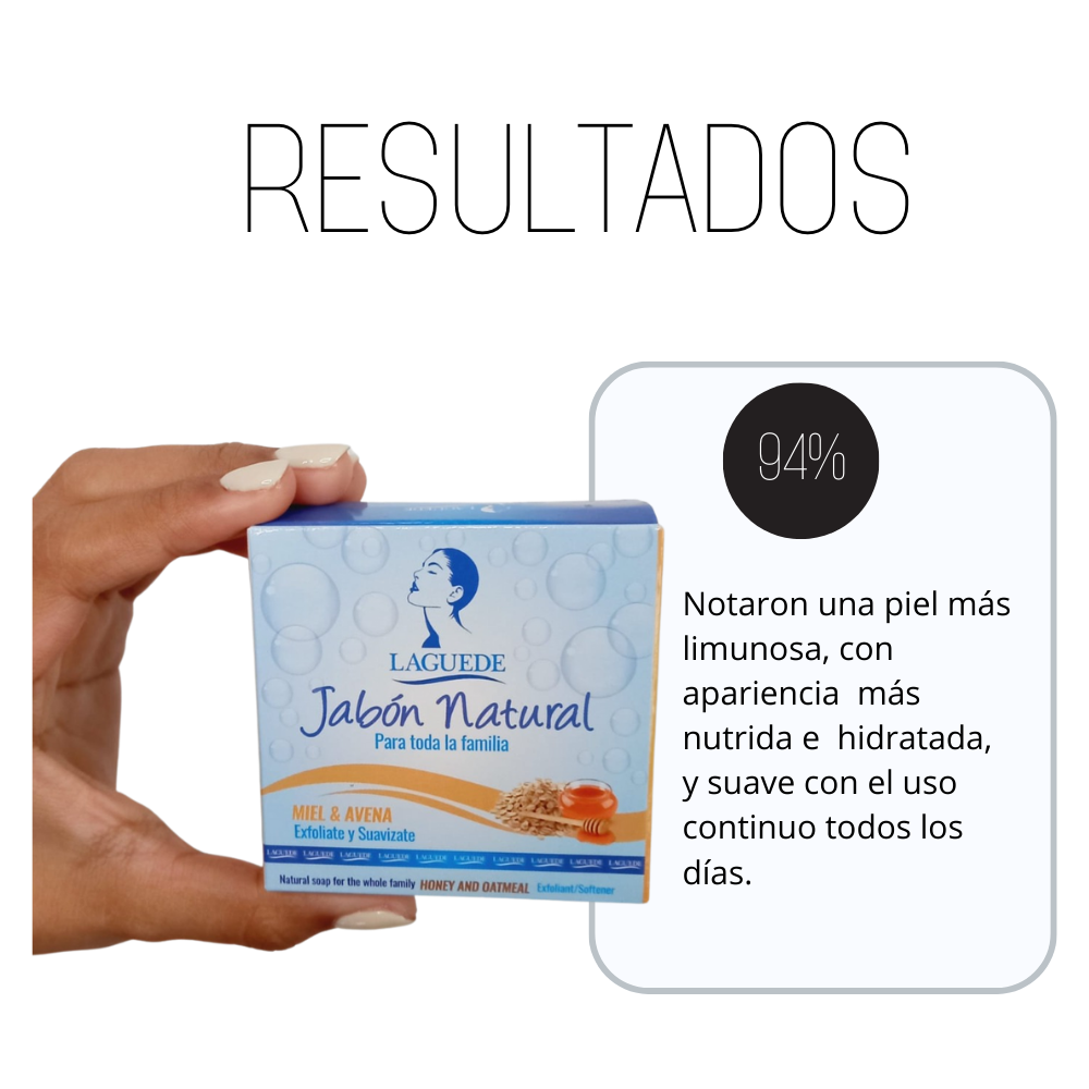 Foto 5 | Jabón Exfoliante Laguede Avena y Miel Natural 90G C/U 4 Unidades