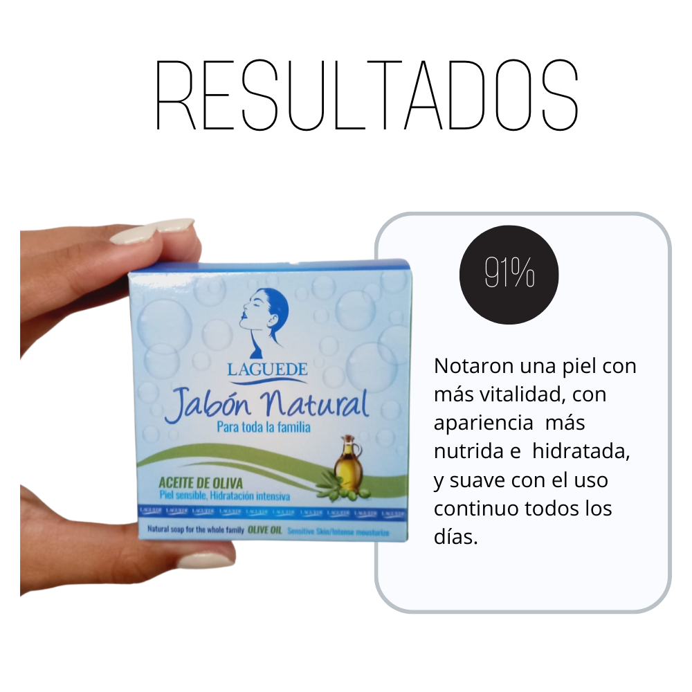 Foto 5 pulgar | Jabón Facial para Piel Extraseca Laguede de Olivo Natural 90 g 4 Unidades