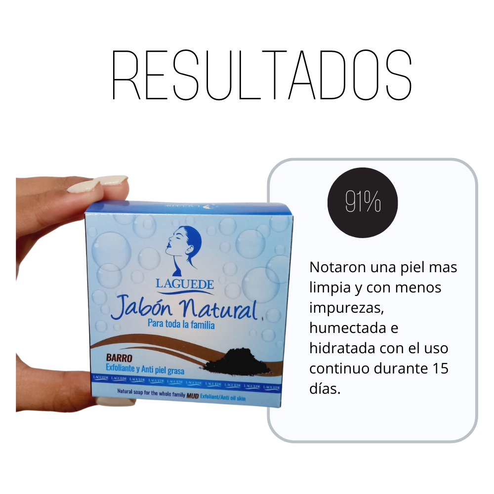 Foto 5 pulgar | Jabón Sedimento de Barro Laguede Controla La Grasa Natural 90G 4 Unidades