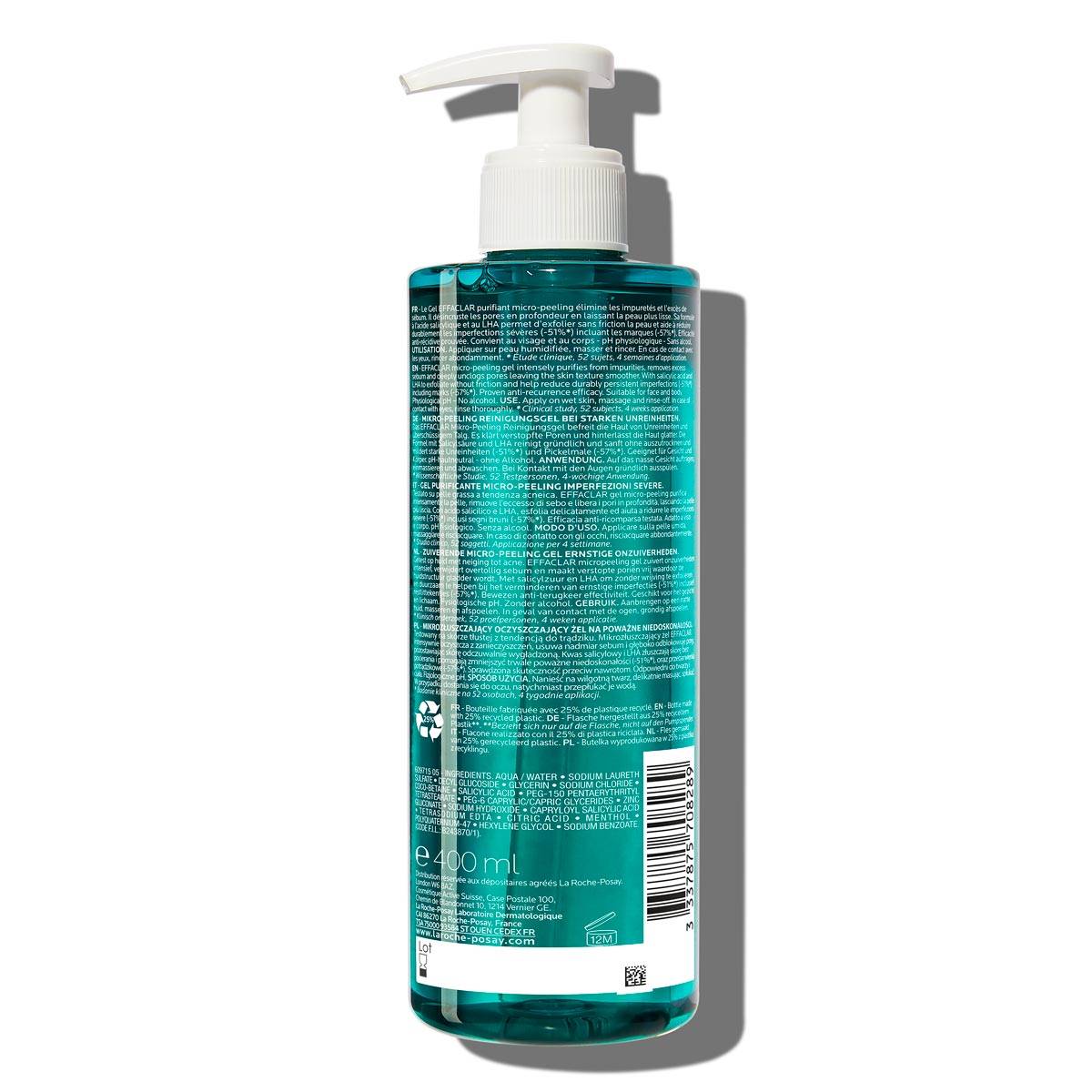 Foto 3 pulgar | La Roche Posay Effeclar Gel Purificante Micro-exfoliant para Imperfecciones Severas 400 Ml