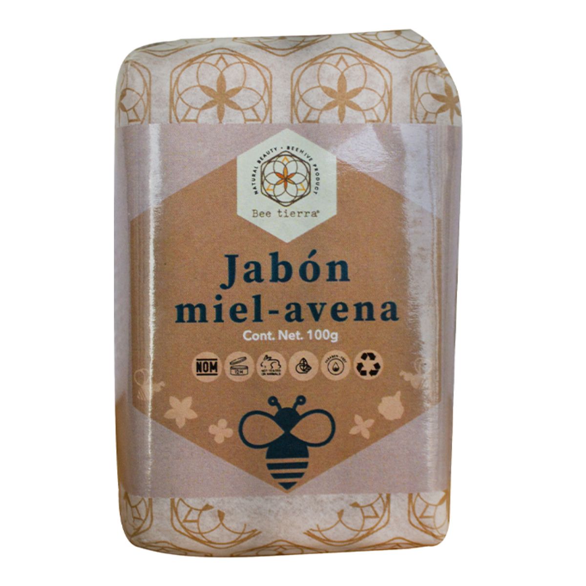 Foto 2 pulgar | Jabón Facial Miel - Avena Bee Tierra 100g