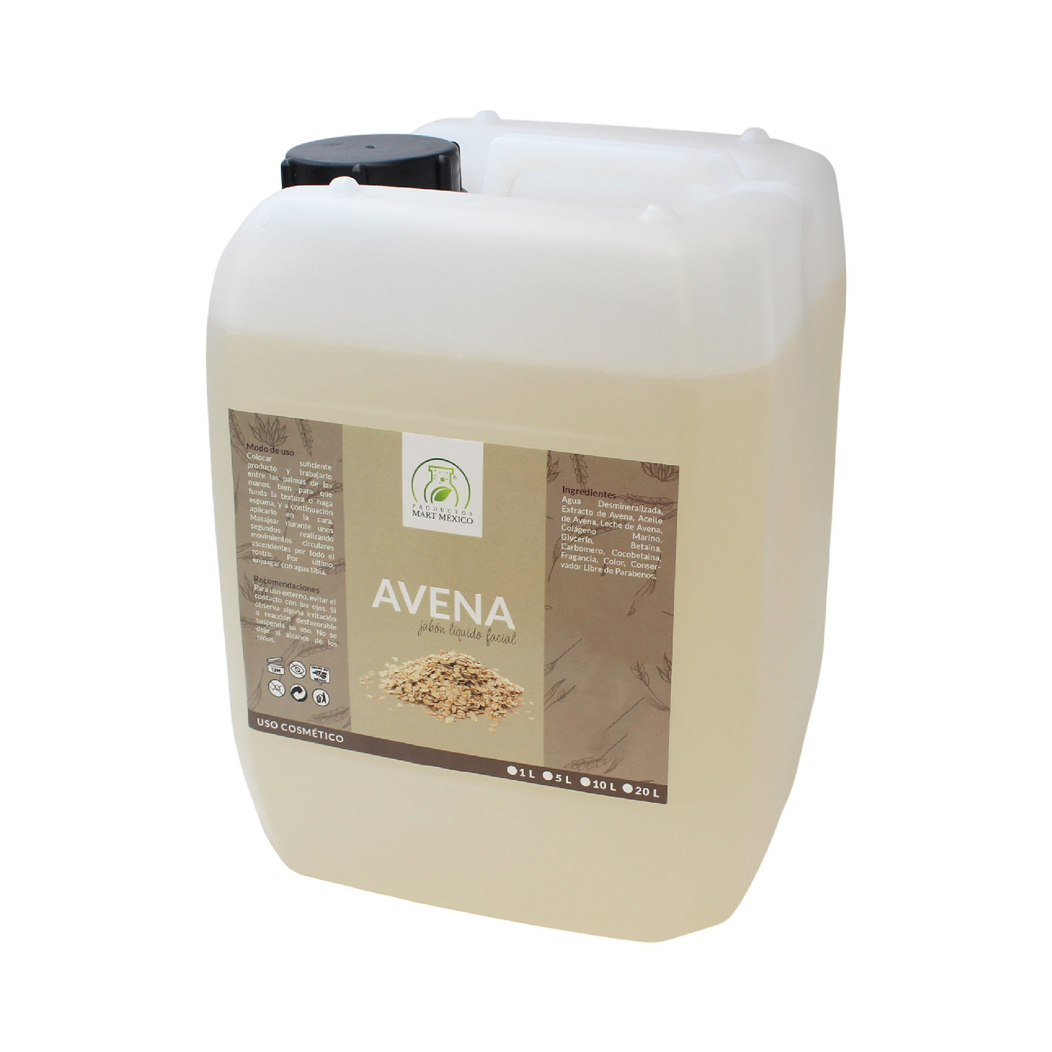 Foto 1 | Jabón Liquido de Avena Productos Mart México Facial Regenerador Restaura 5 l