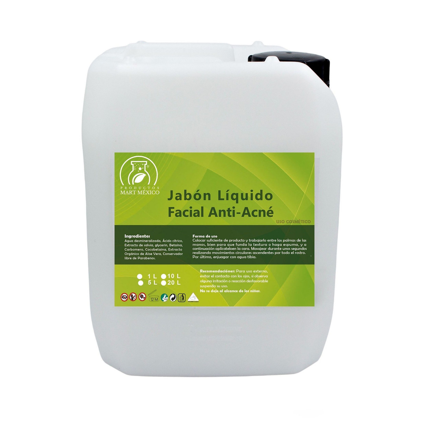 Foto 2 pulgar | Jabón Liquido para Piel con Acné Facial Hidrata Refresca Productos Mart México 5 l