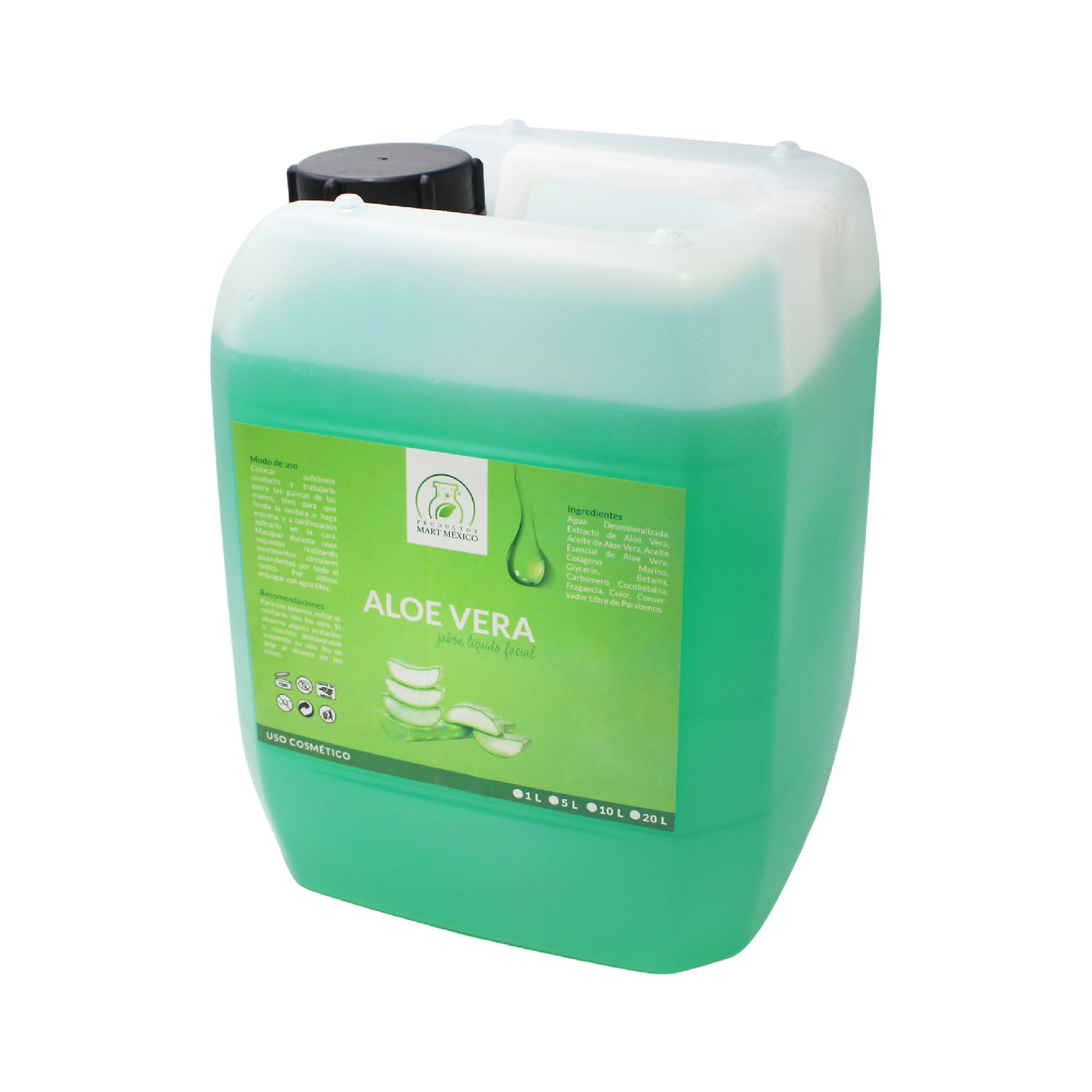 Foto 2 pulgar | Jabón Liquido de Aloe Vera Facial  Refresca Hidrata Productos Mart México 5 l