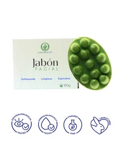 Foto 4 | Jabón Facial Hadosbiotec Pack 3 Piezas 100 G C/u Ingredientes Naturales Y Orgánicos A Base De Espirulina