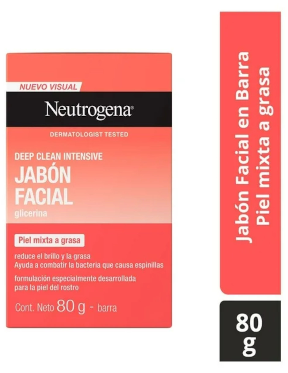 Foto 5 pulgar | Jabón Facial En Barra Neutrogena Deep Clean Intensive + Tero De Agua De Regalo Güish