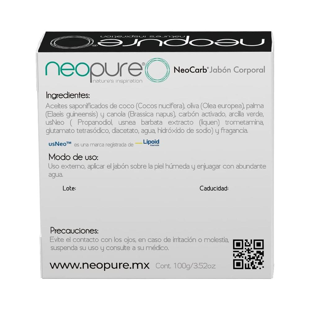Foto 3 pulgar | Jabón Corporal Neopure Carbón Activado 100 Gr