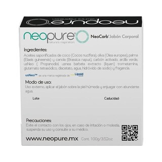 Foto 2 | Jabón Corporal Neopure Carbón Activado 100 Gr