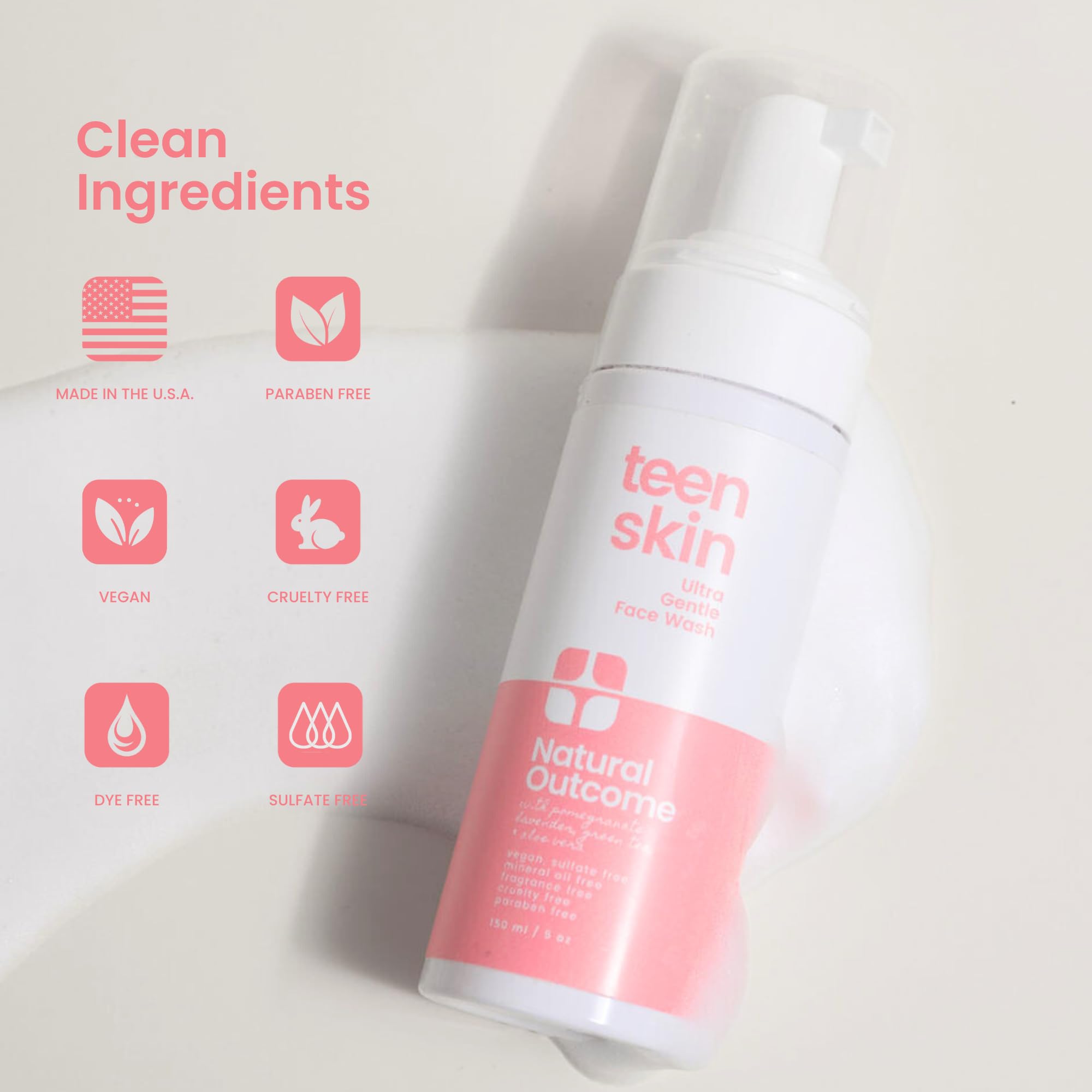 Foto 3 | Jabón Facial Natural Outcome Teen Skin Ultrasuave, 150 Ml - Venta Internacional.