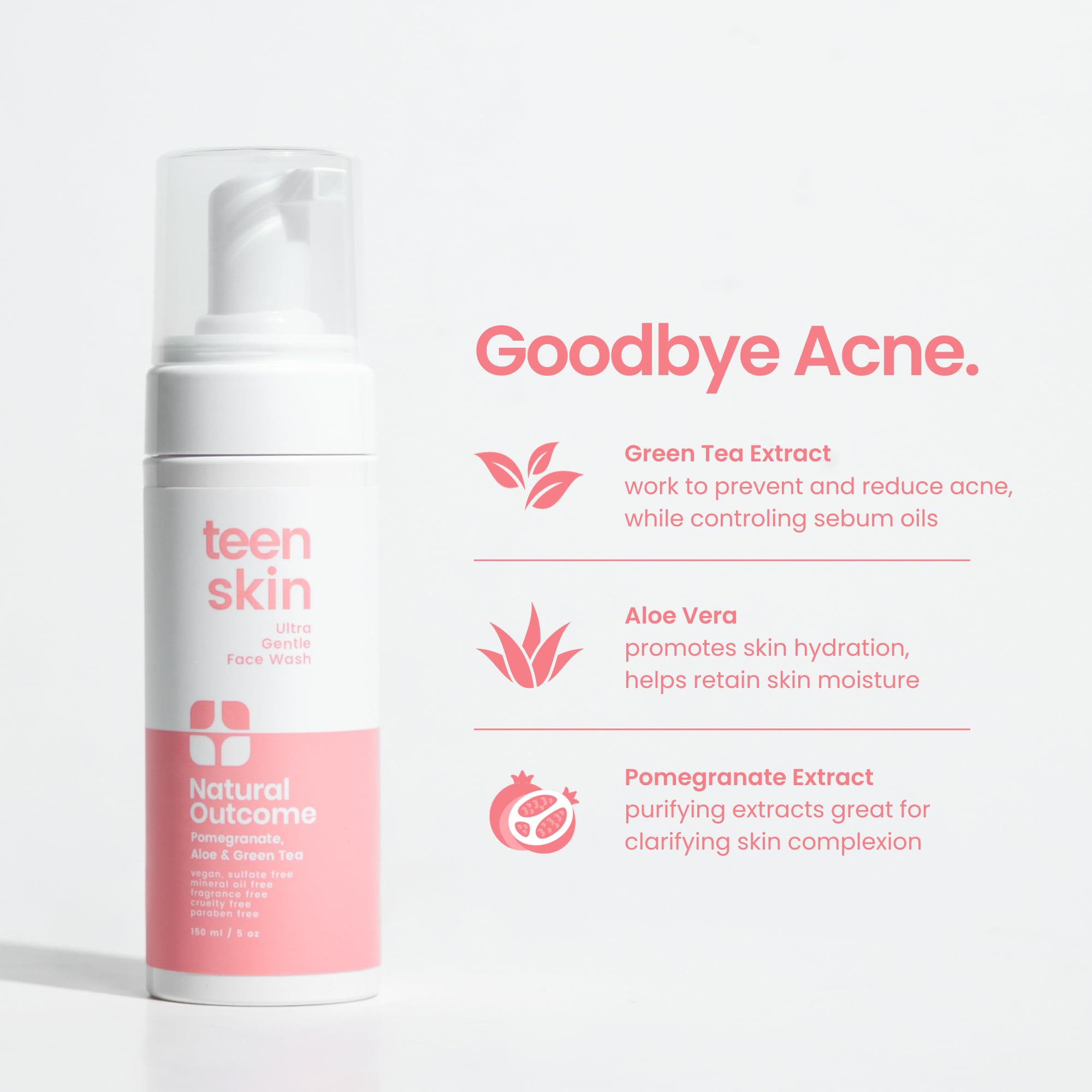 Foto 6 | Jabón Facial Natural Outcome Teen Skin Ultrasuave, 150 Ml - Venta Internacional.