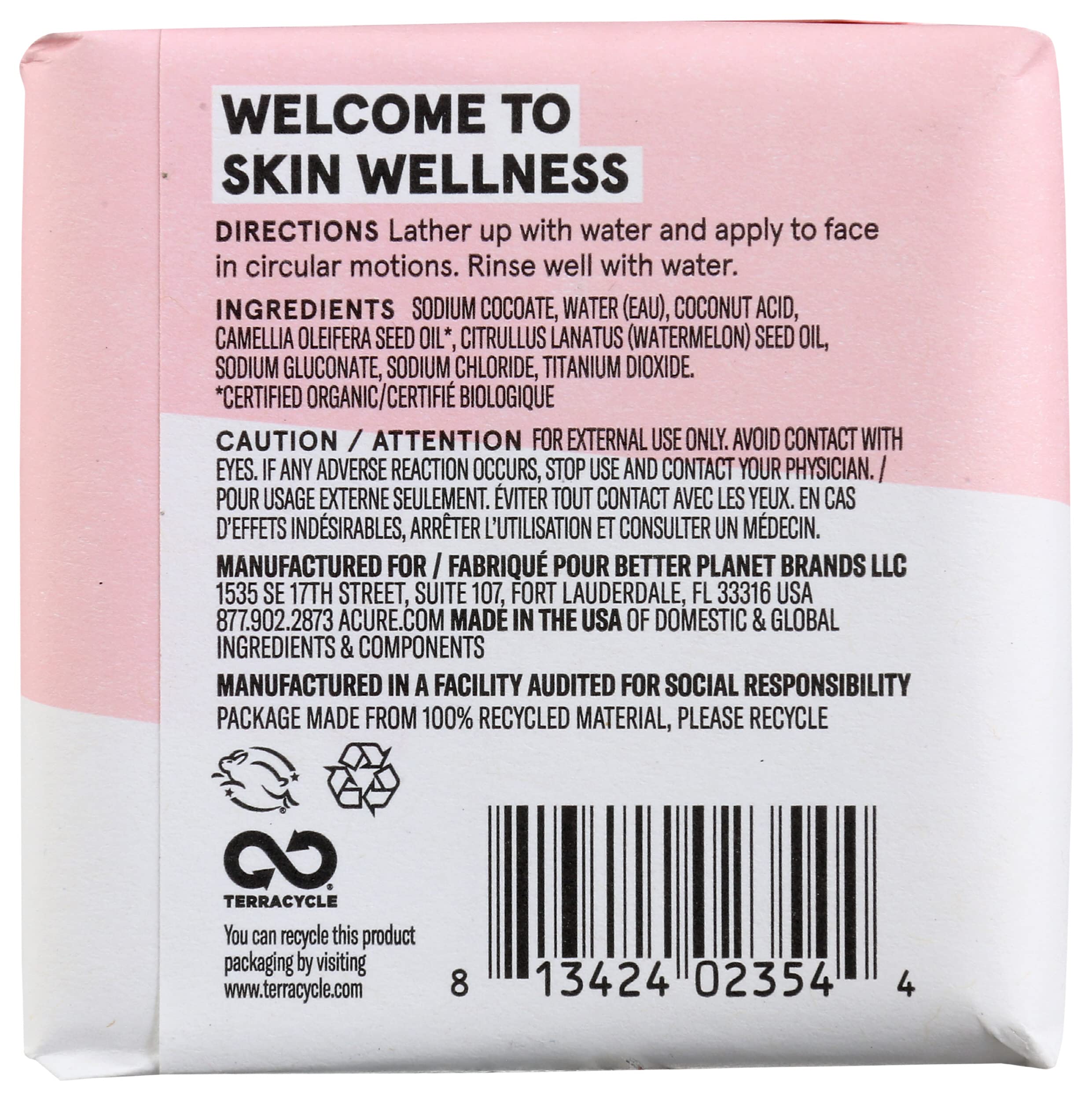 Foto 4 pulgar | Barra Limpiadora Facial Acure, Muy Relajante, 120 Ml - Venta Internacional.