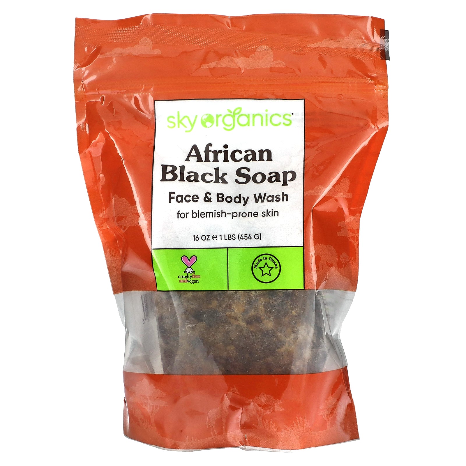Foto 2 pulgar | Jabón Facial Y Corporal Soap Sky Organics African Black, 454 Ml - Venta Internacional.