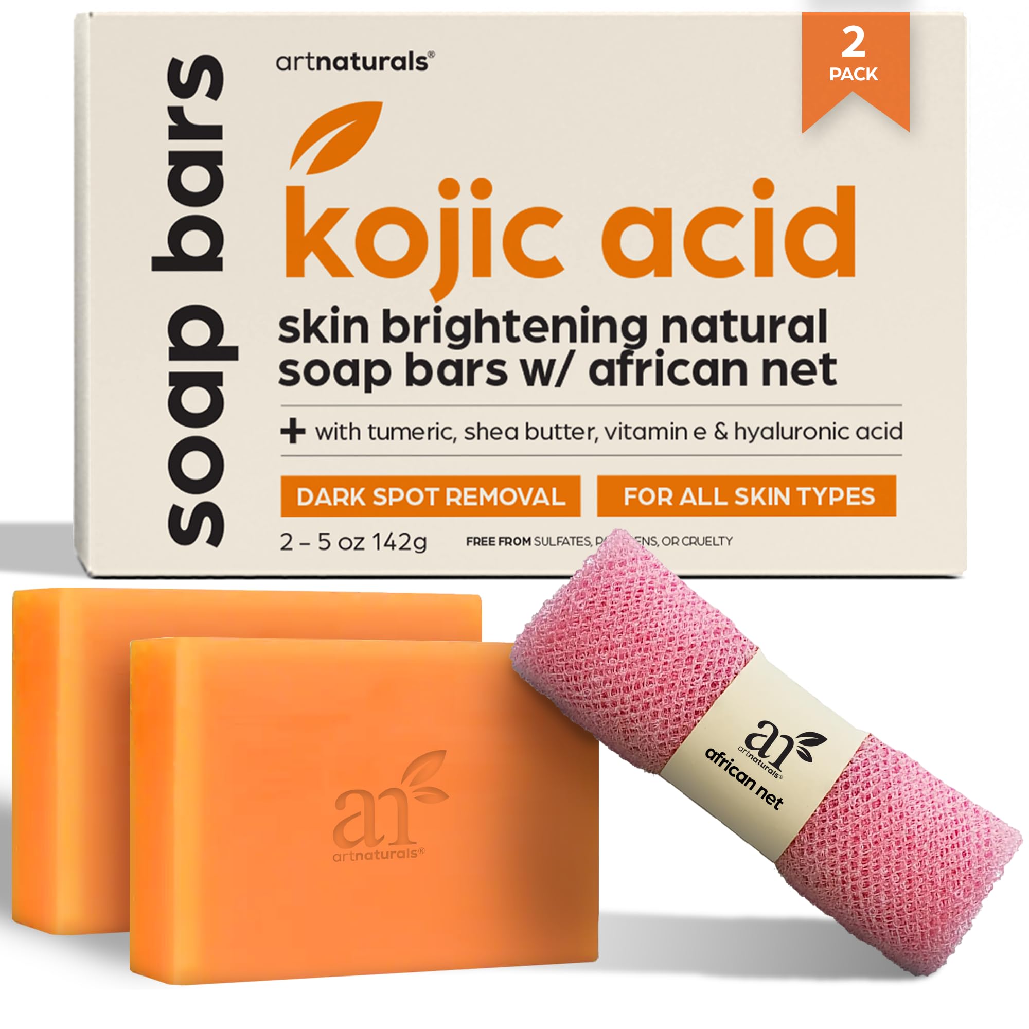 Foto 2 pulgar | Jabón Artnaturals De Ácido Kójico Con Esponja De Red Africana 284 G (2 X 142 G) - Venta Internacional.