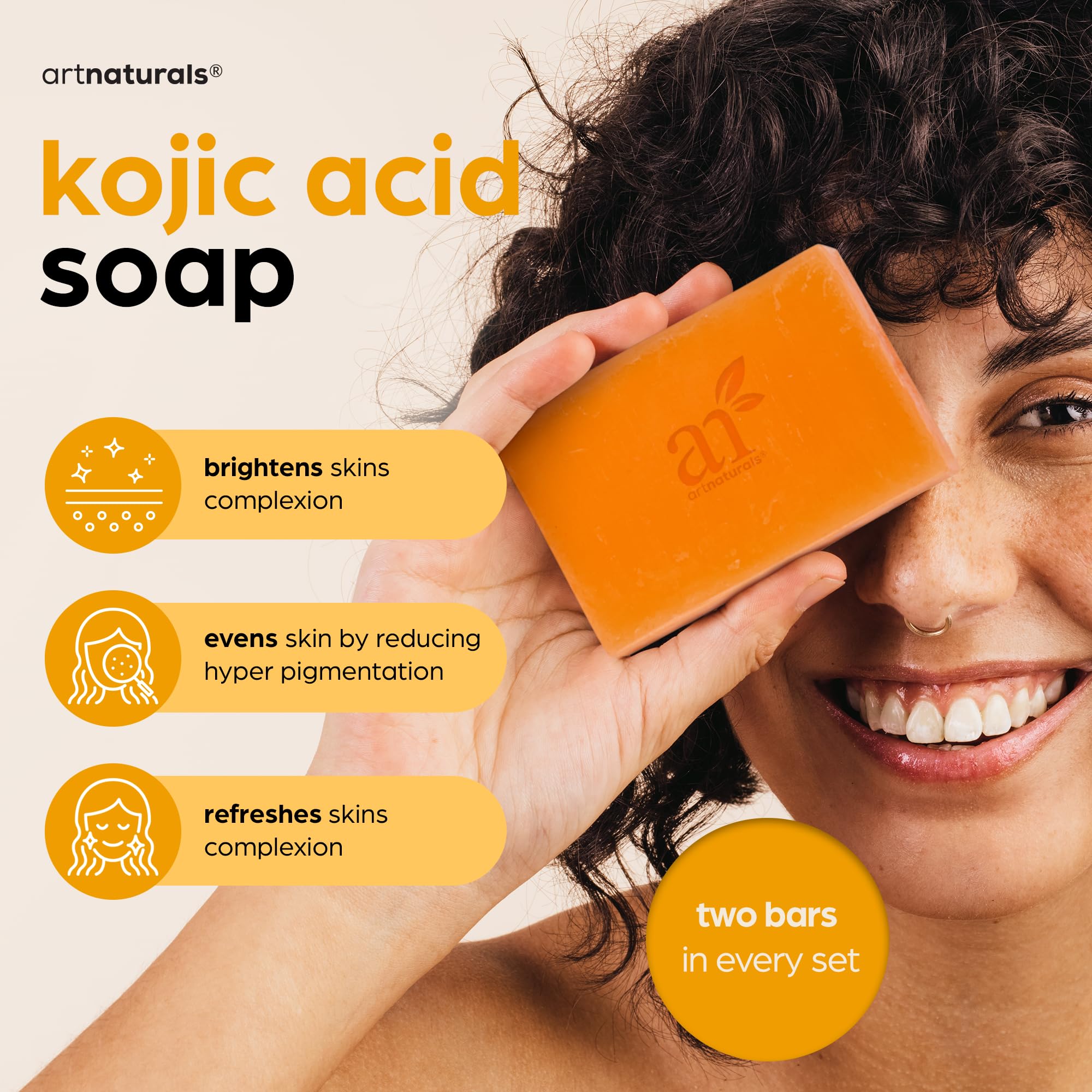 Foto 2 | Jabón Artnaturals De Ácido Kójico Con Esponja De Red Africana 284 G (2 X 142 G) - Venta Internacional.