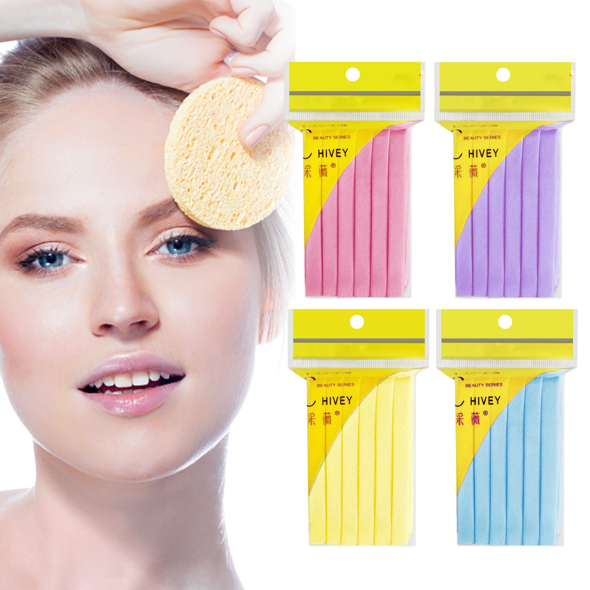 Esponjas Comprimidas Portátiles Faciales 48 Piezas