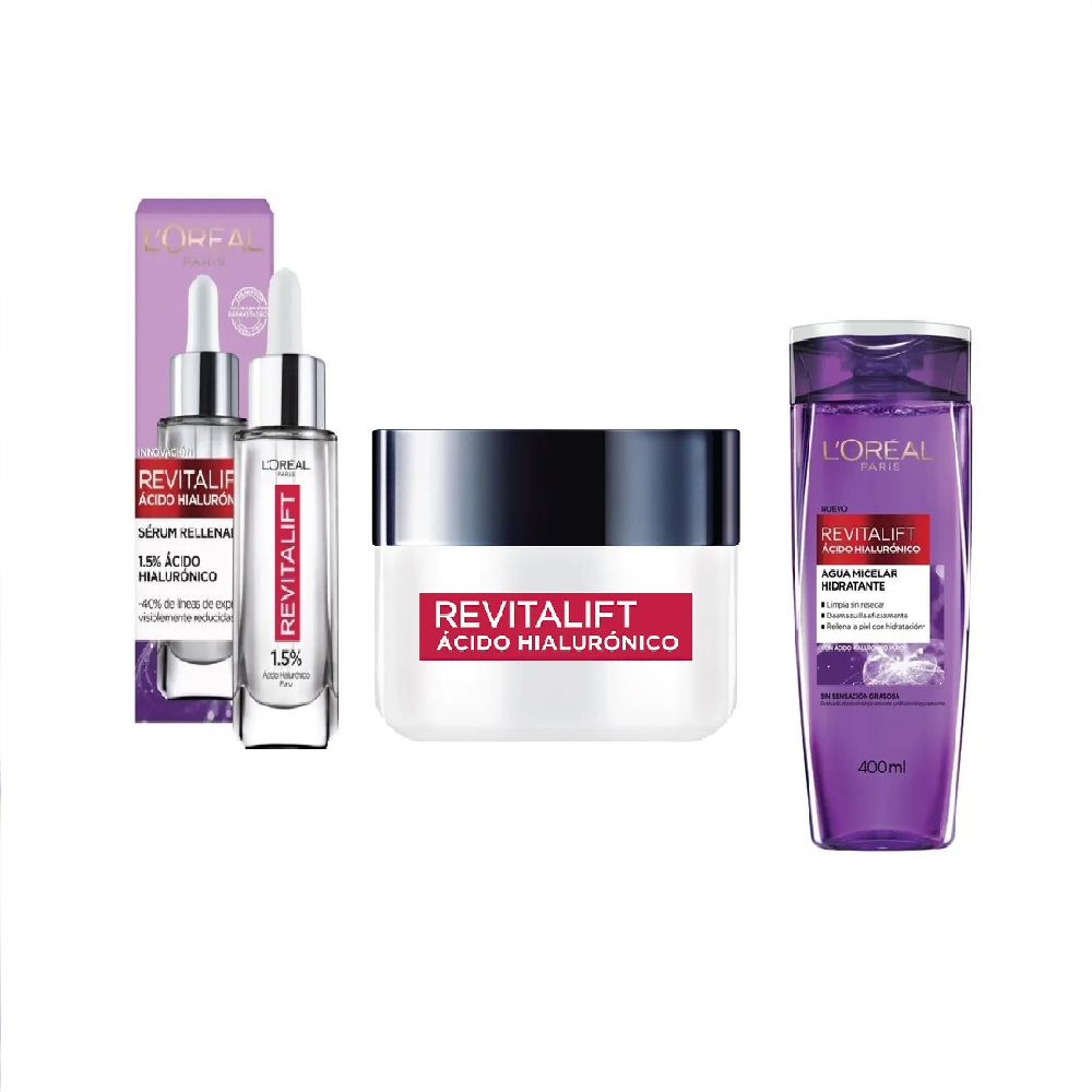 Set Serum Facial 30 ml/ Crema Día  150 gr/ Agua Micelar 400 ml