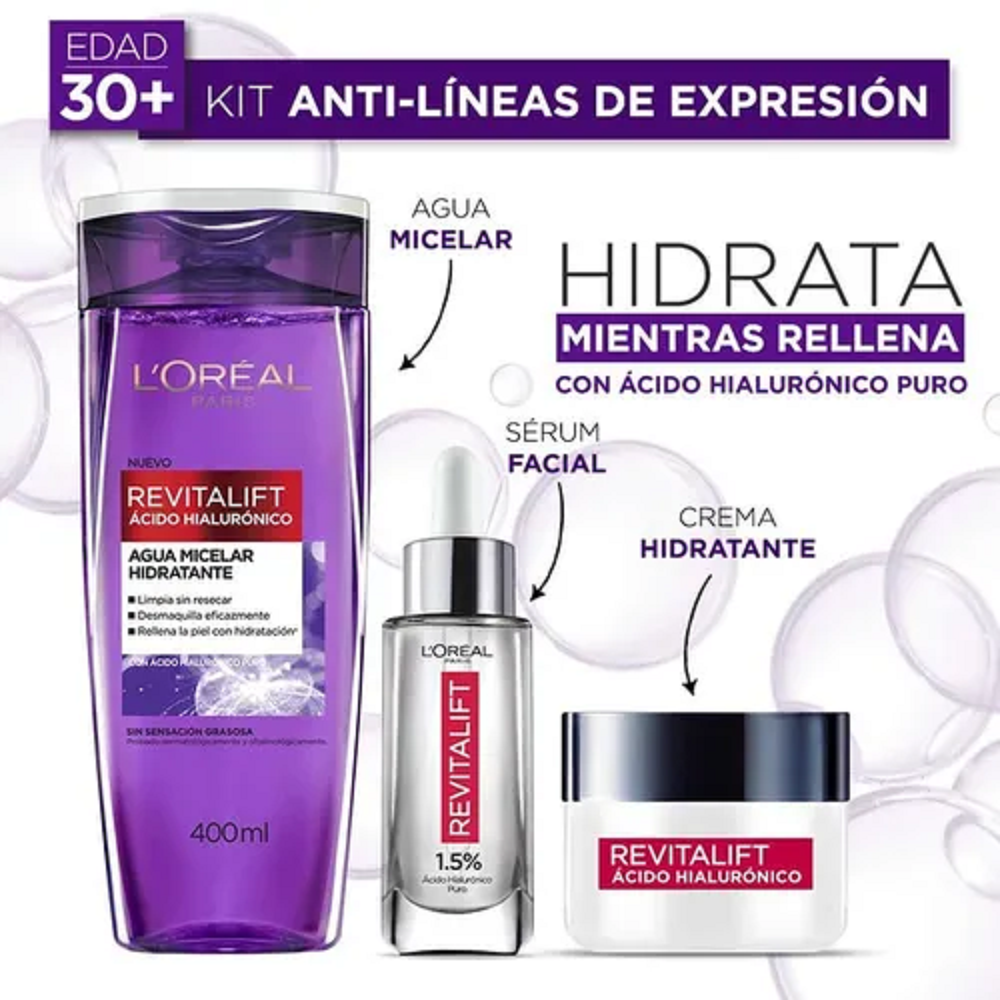 Foto 3 pulgar | Set Serum Facial 30 ml/ Crema Día  150 gr/ Agua Micelar 400 ml