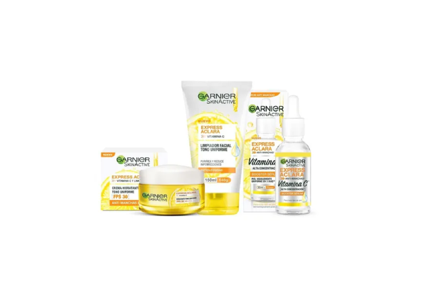 Foto 2 pulgar | Kit Garnier Express Aclara Serum/ Crema/ Gel con Vitamina C