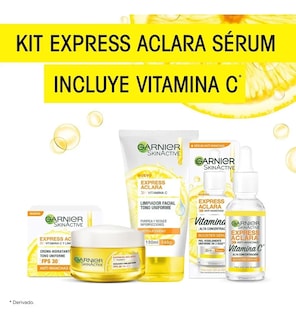Foto 2 | Kit Garnier Express Aclara Serum/ Crema/ Gel con Vitamina C